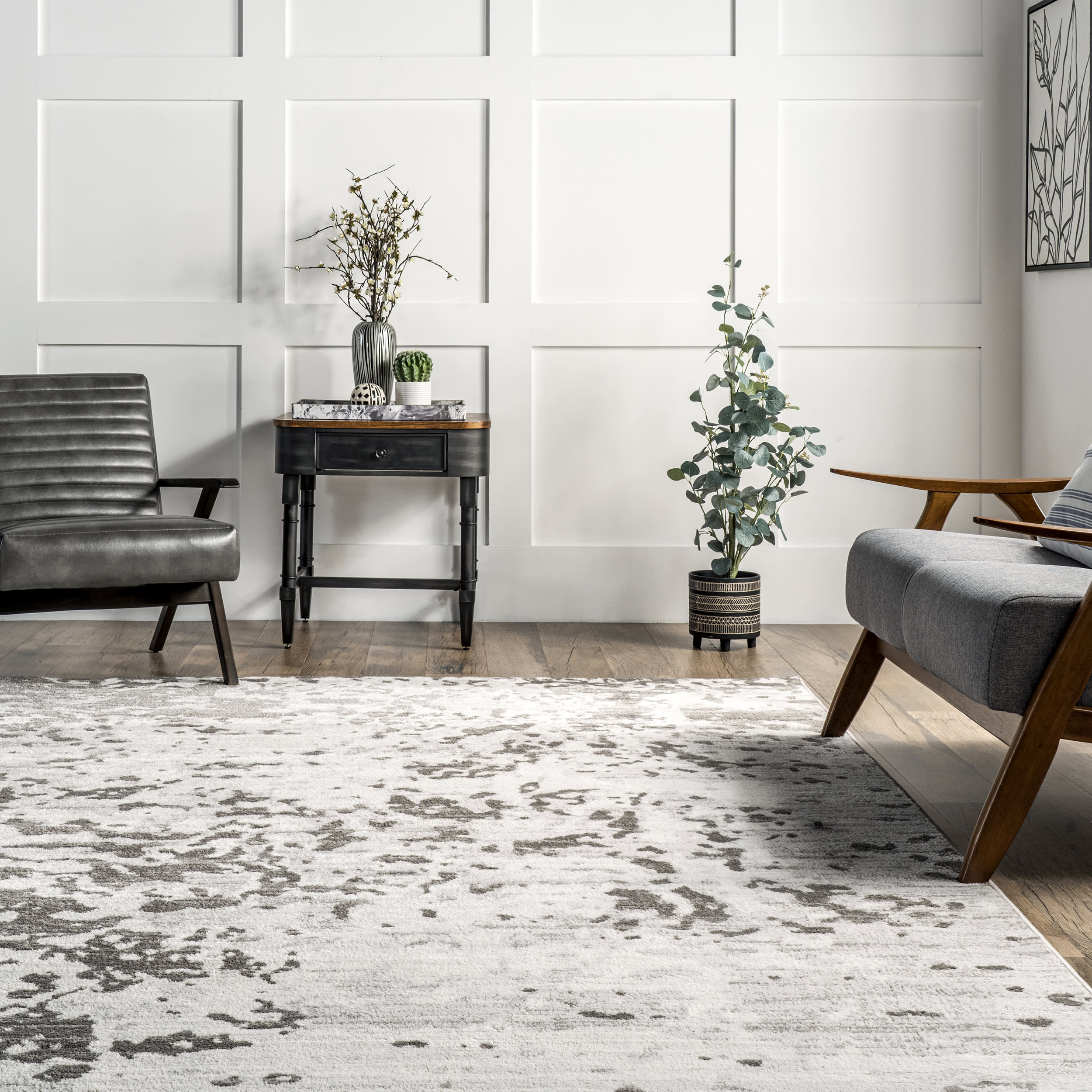 Amanda Speckled Abstract Rug | Grey - Image 4