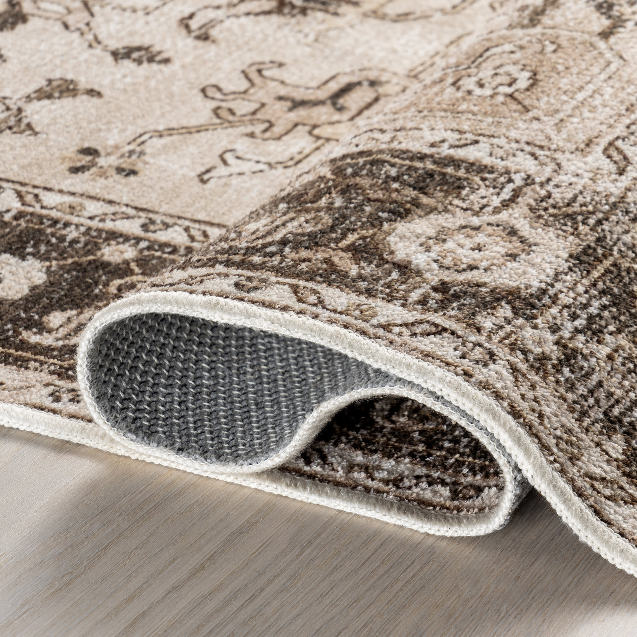 Amaryllis Medallion Washable Rug | Brown - Image 8