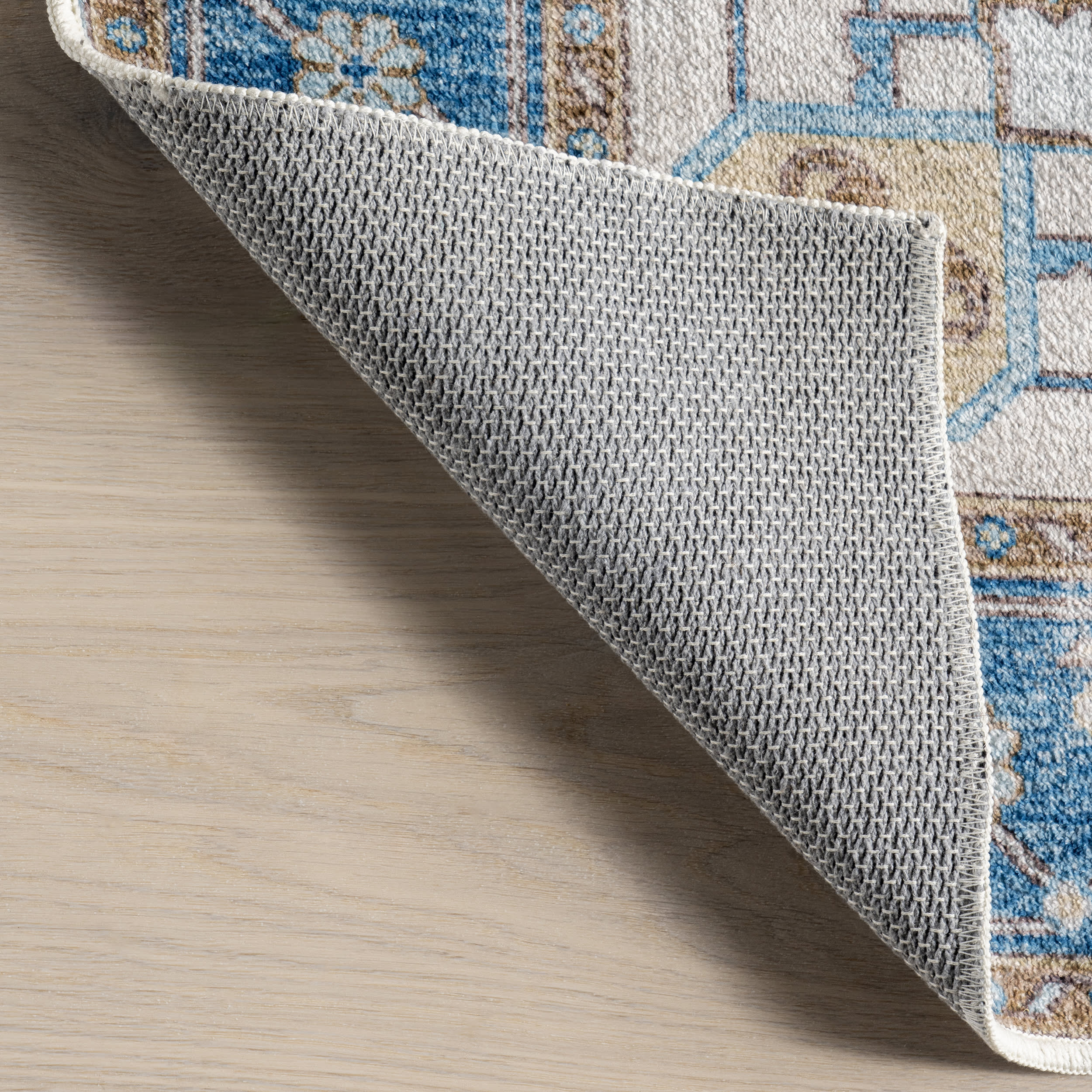Amaryllis Medallion Washable Rug | Dark Blue - Image 6