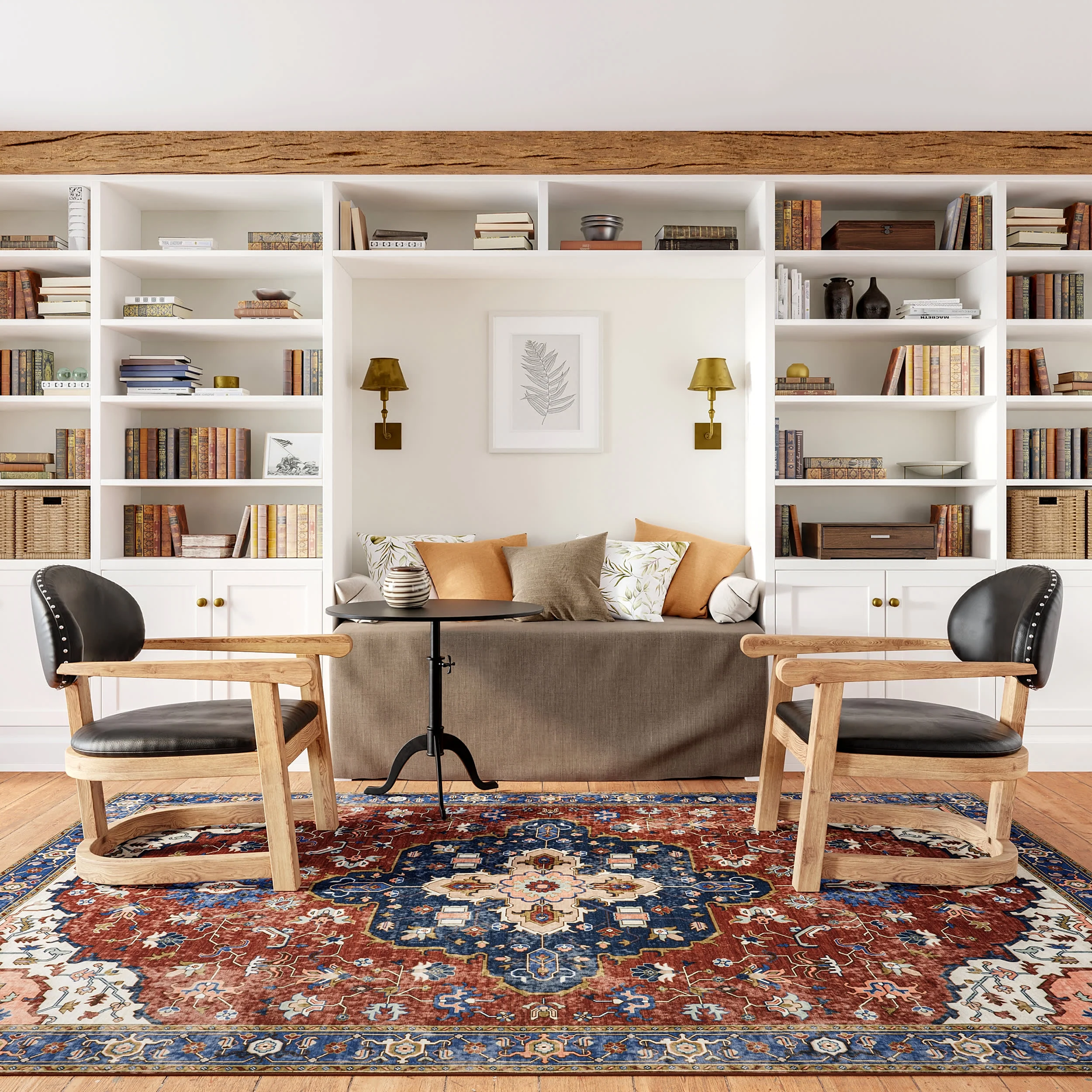 Amaryllis Medallion Washable Rug | Rust - Image 2