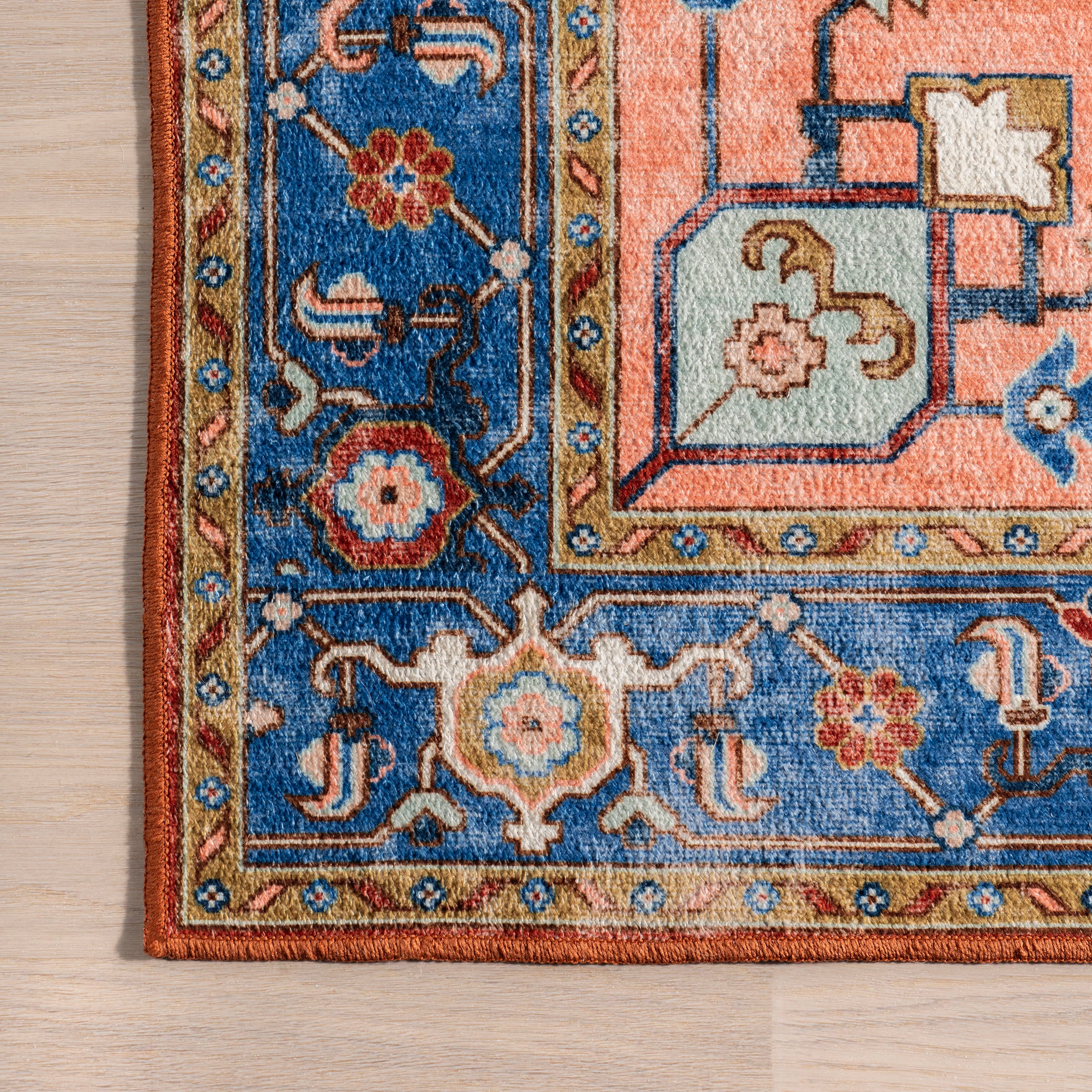 Amaryllis Medallion Washable Rug | Rust - Image 3