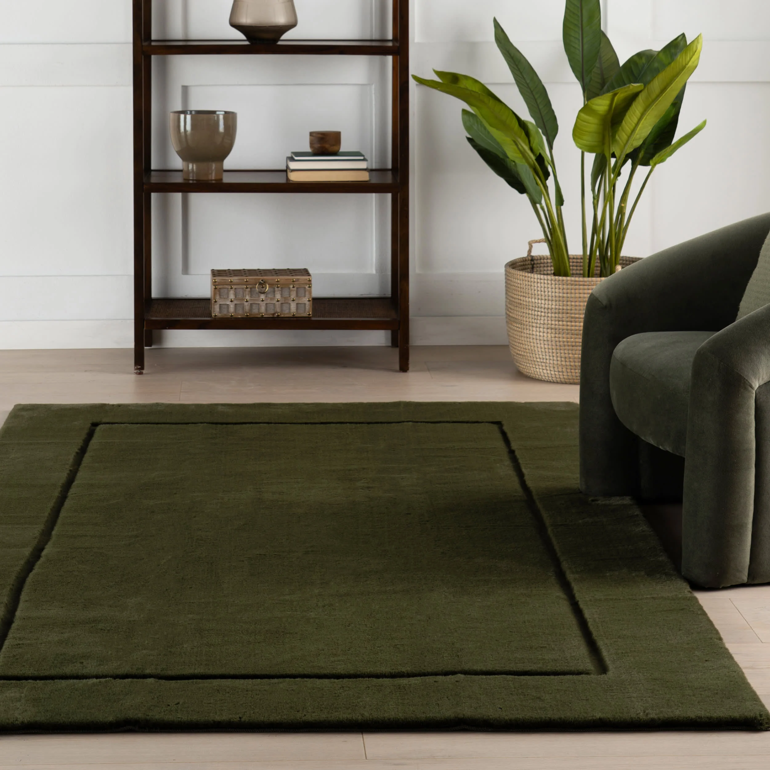 Amberly Solid Cloud Washable Rug | Green - Image 5