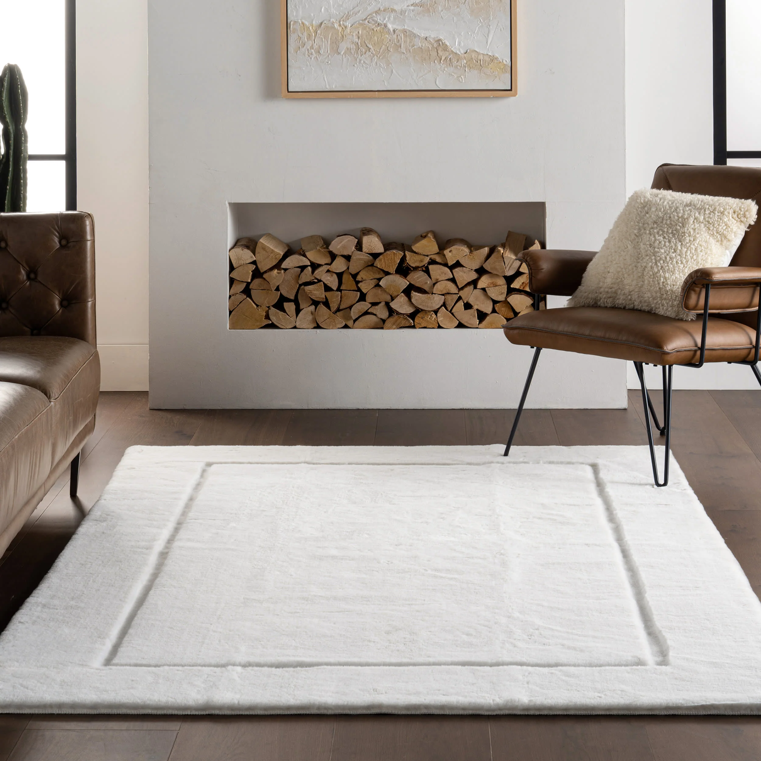 Amberly Solid Cloud Washable Rug | Off White - Image 5