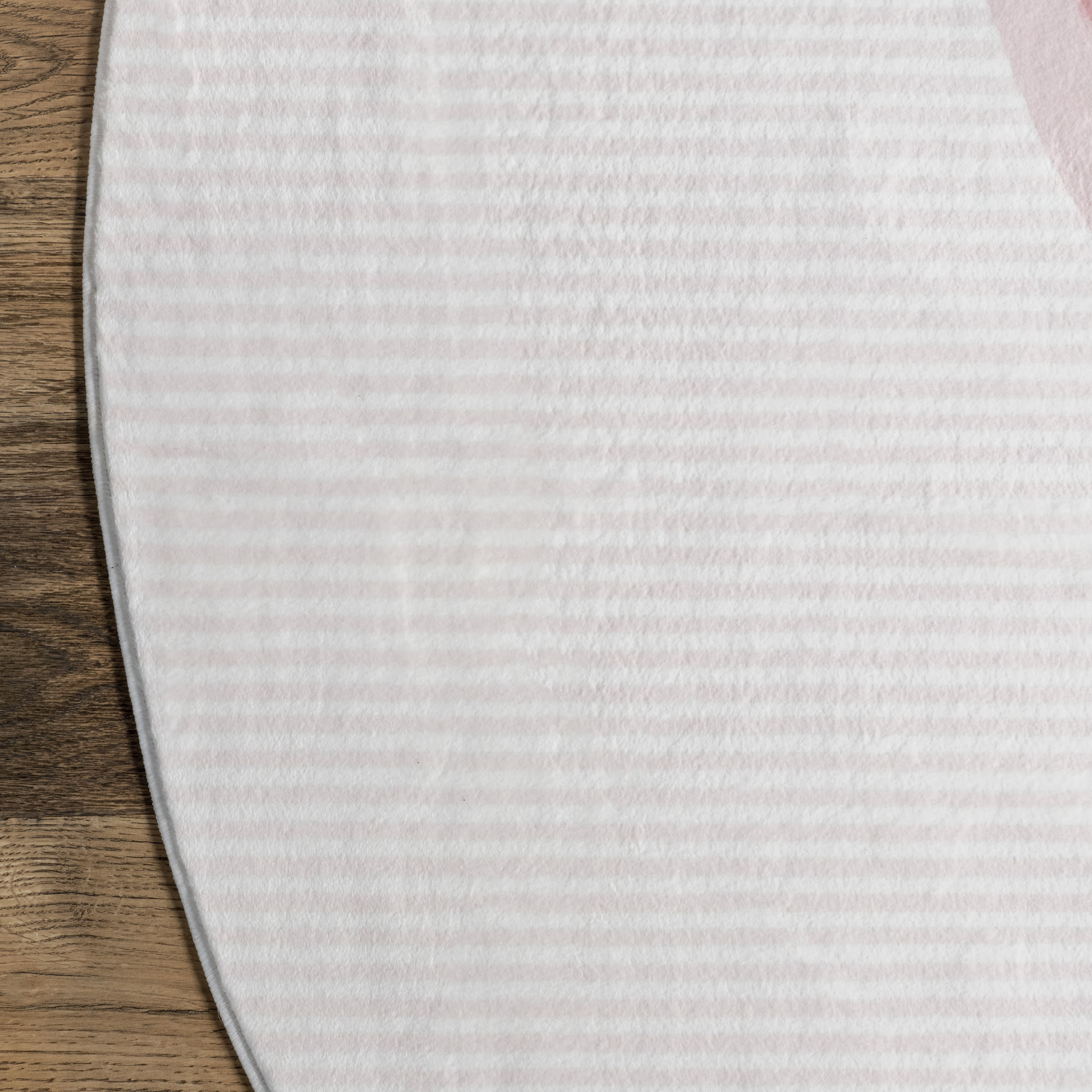 Ambur Bunny Kids Washable Rug | Pale Pink - Image 3