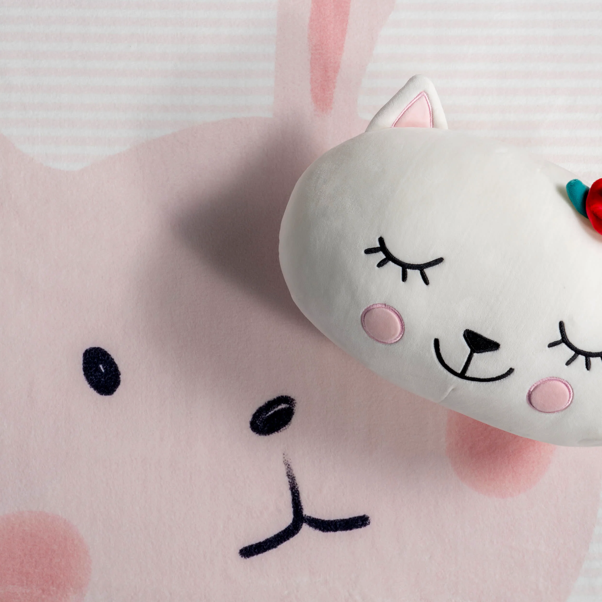 Ambur Bunny Kids Washable Rug | Pale Pink - Image 7