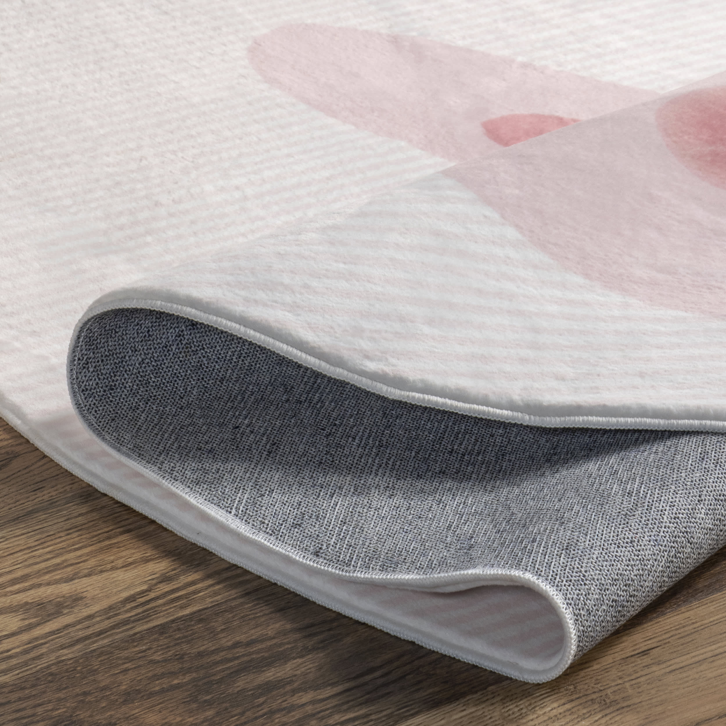 Ambur Bunny Kids Washable Rug | Pale Pink - Image 8