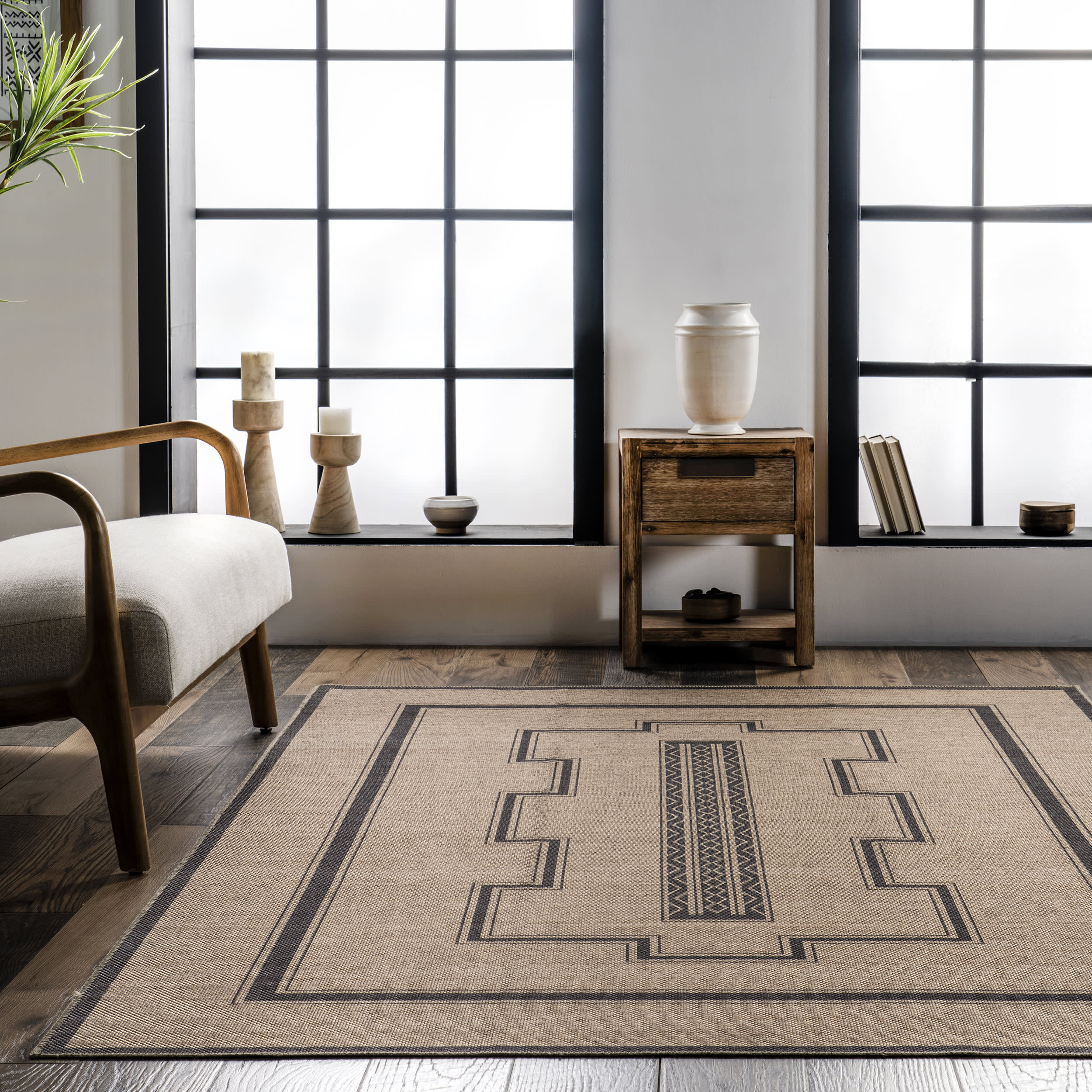 Amelina Easy-Jute Washable Southwestern Rug | Brown - Image 4