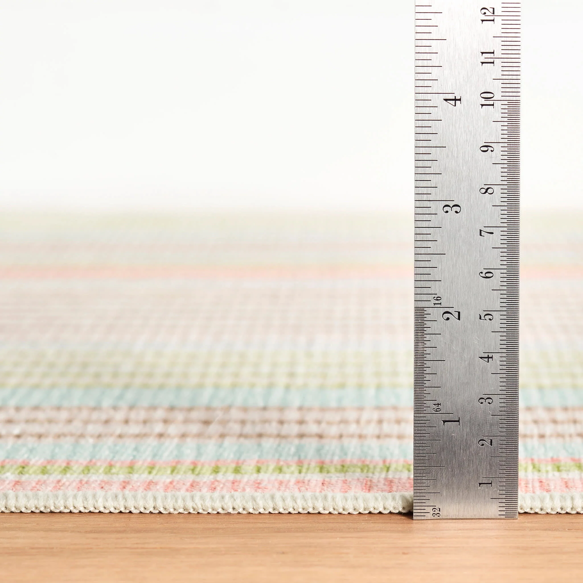 Ana Ticking Machine Washable Rug | Aqua - Image 5