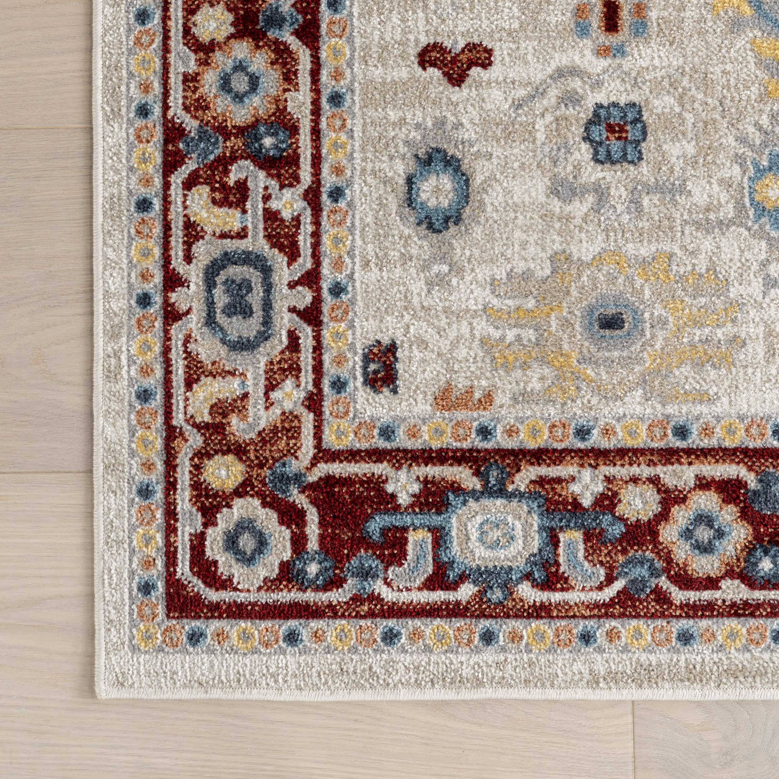 Anabelle Floral Medallion Washable Rug | Multicolor - Image 4