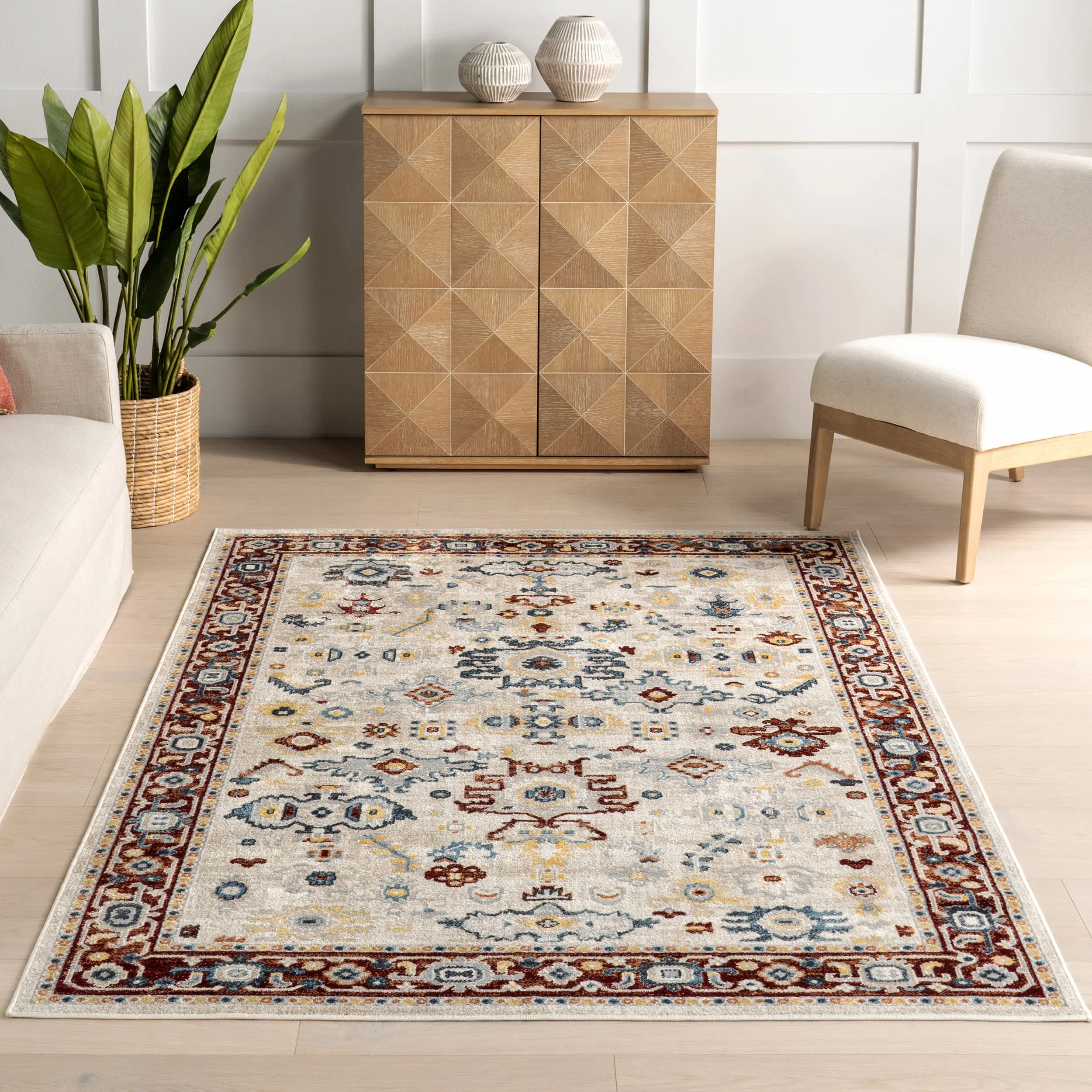 Anabelle Floral Medallion Washable Rug | Multicolor - Image 5