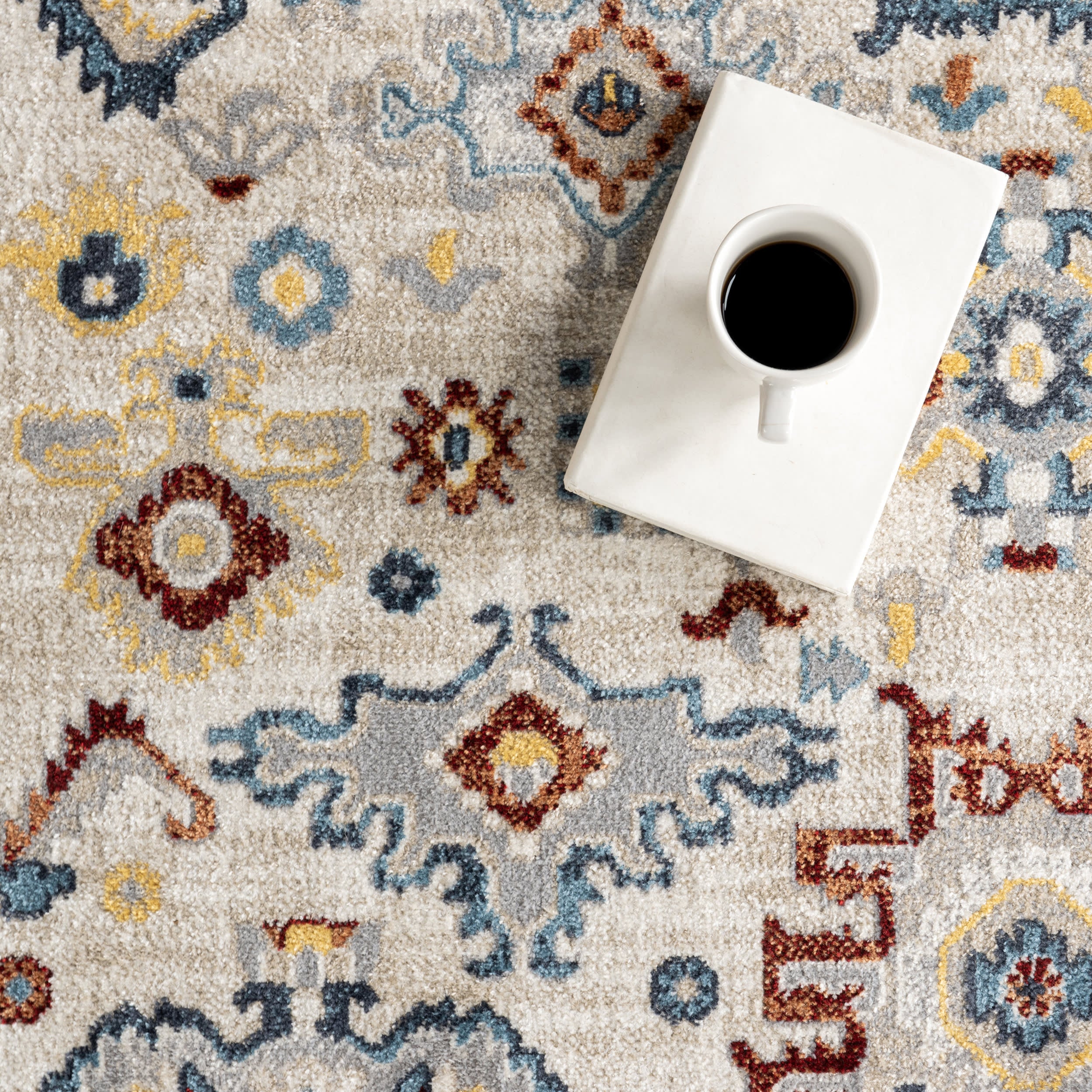 Anabelle Floral Medallion Washable Rug | Multicolor - Image 8