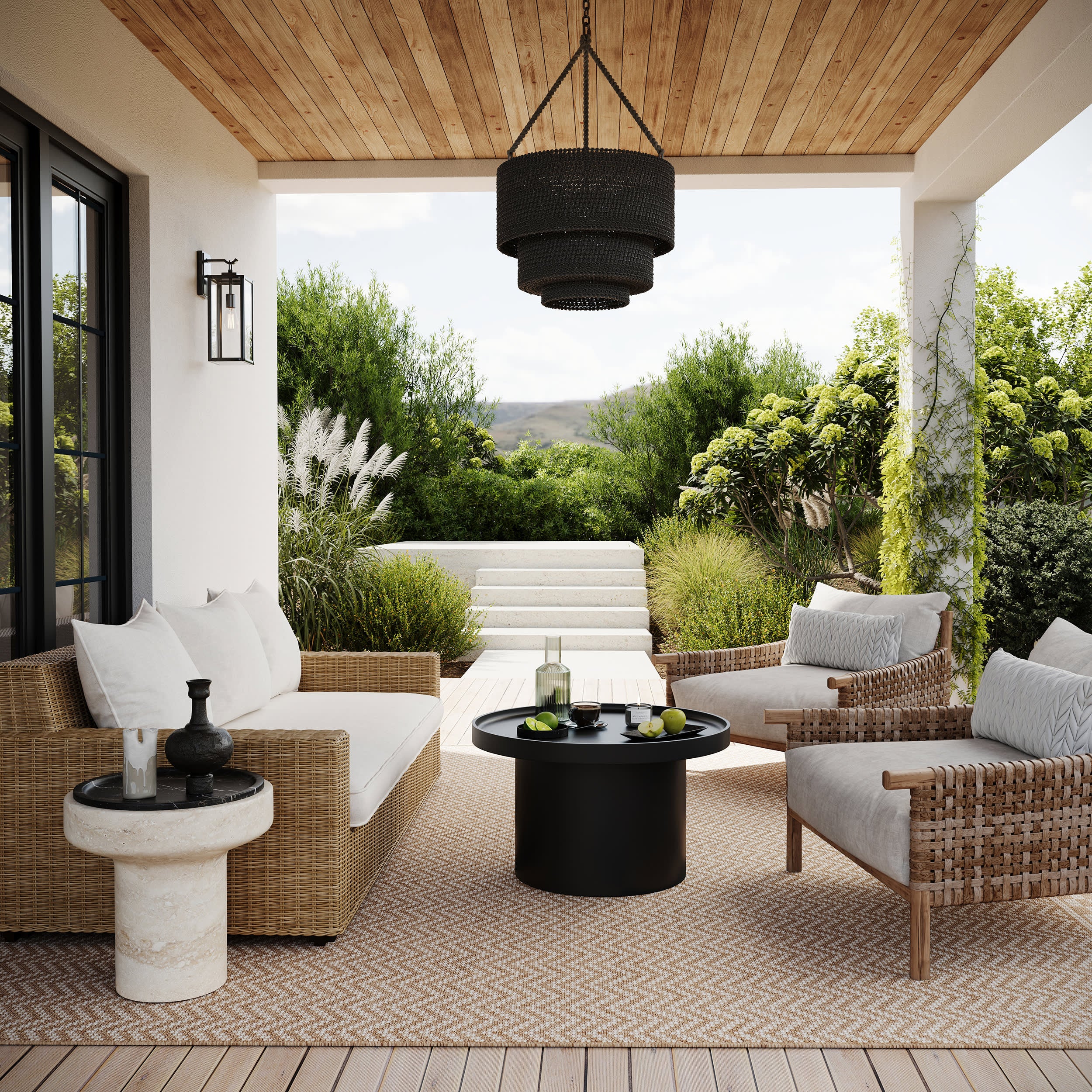 Anahita Modern Chevron Indoor/Outdoor Rug | Brown - Image 2