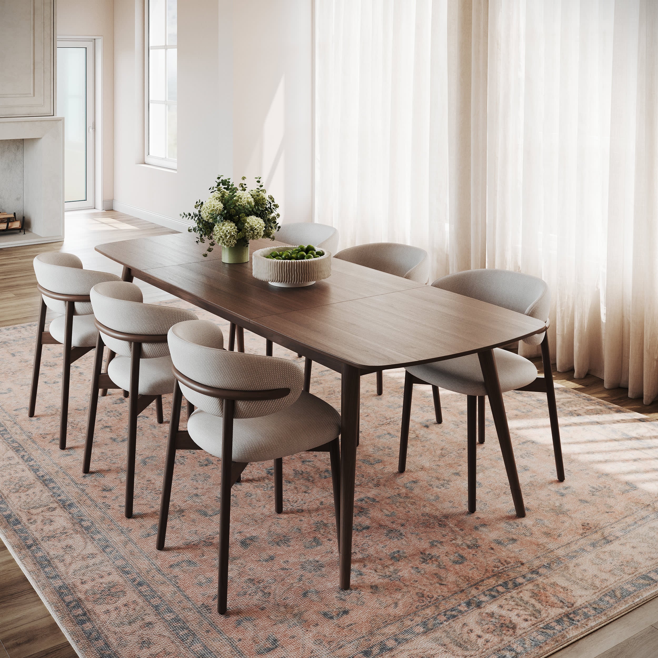Anari Traditional Bordered Washable Rug | Peach - Image 2