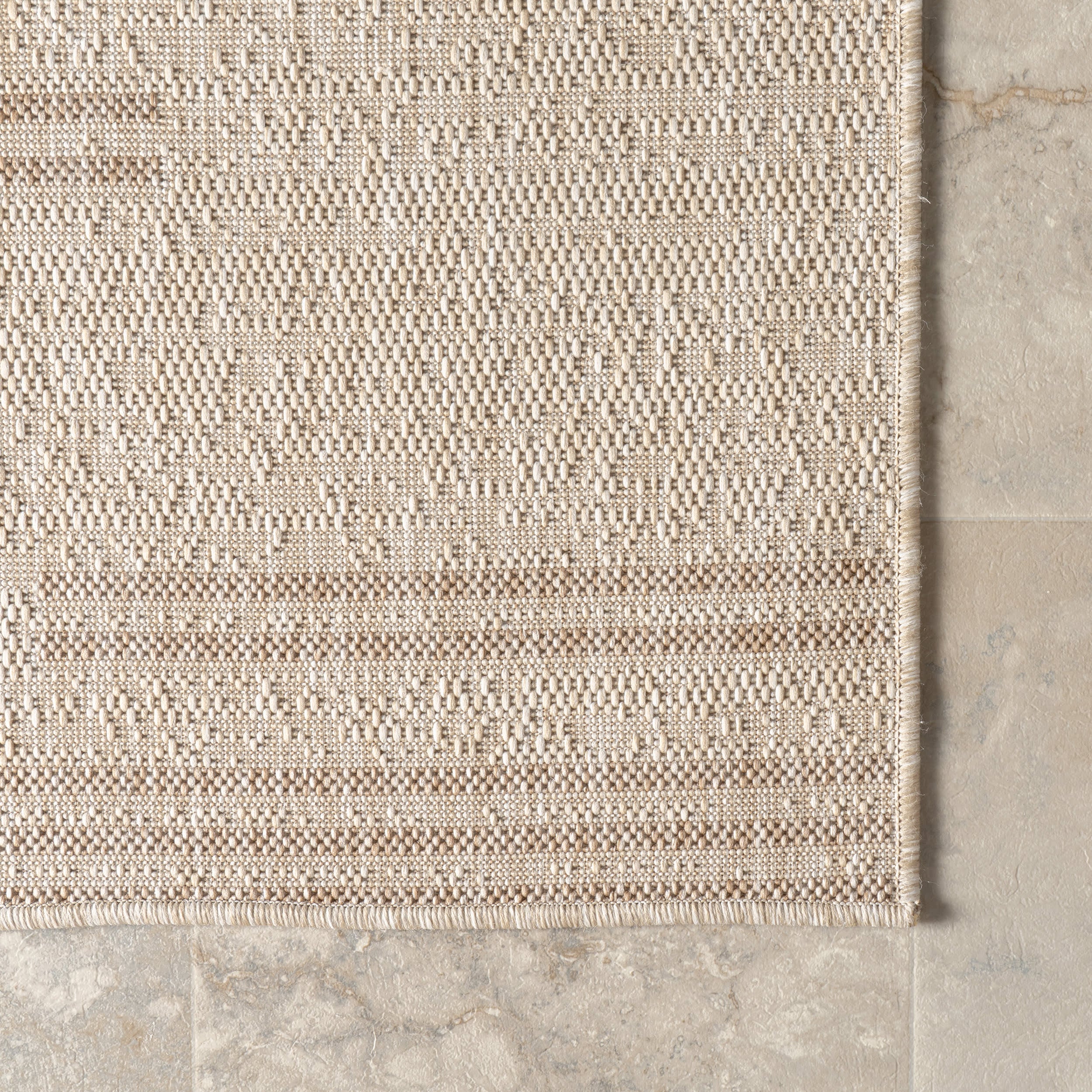 Anaya Perpendicular Lines Indoor/Outdoor Rug | Light Beige - Image 4
