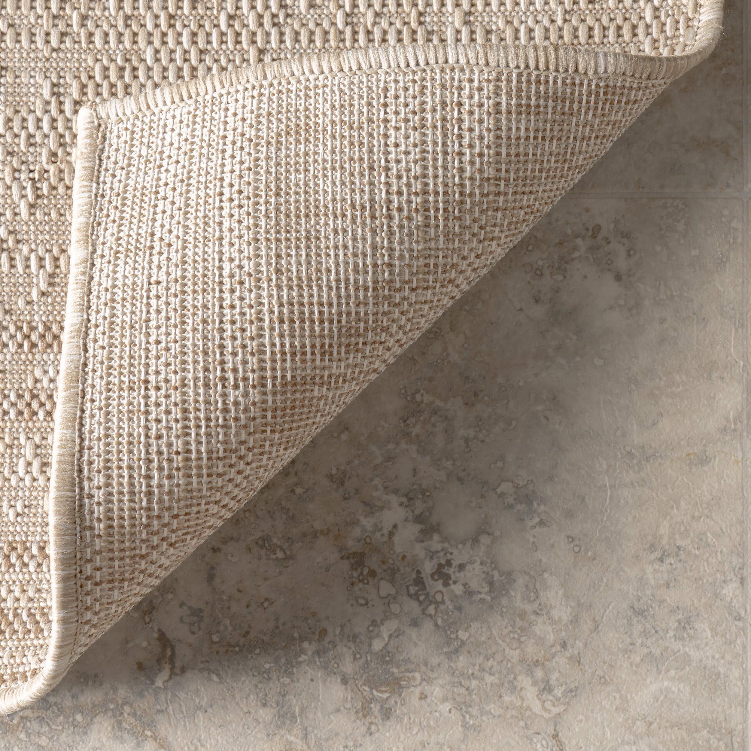 Anaya Perpendicular Lines Indoor/Outdoor Rug | Light Beige - Image 7