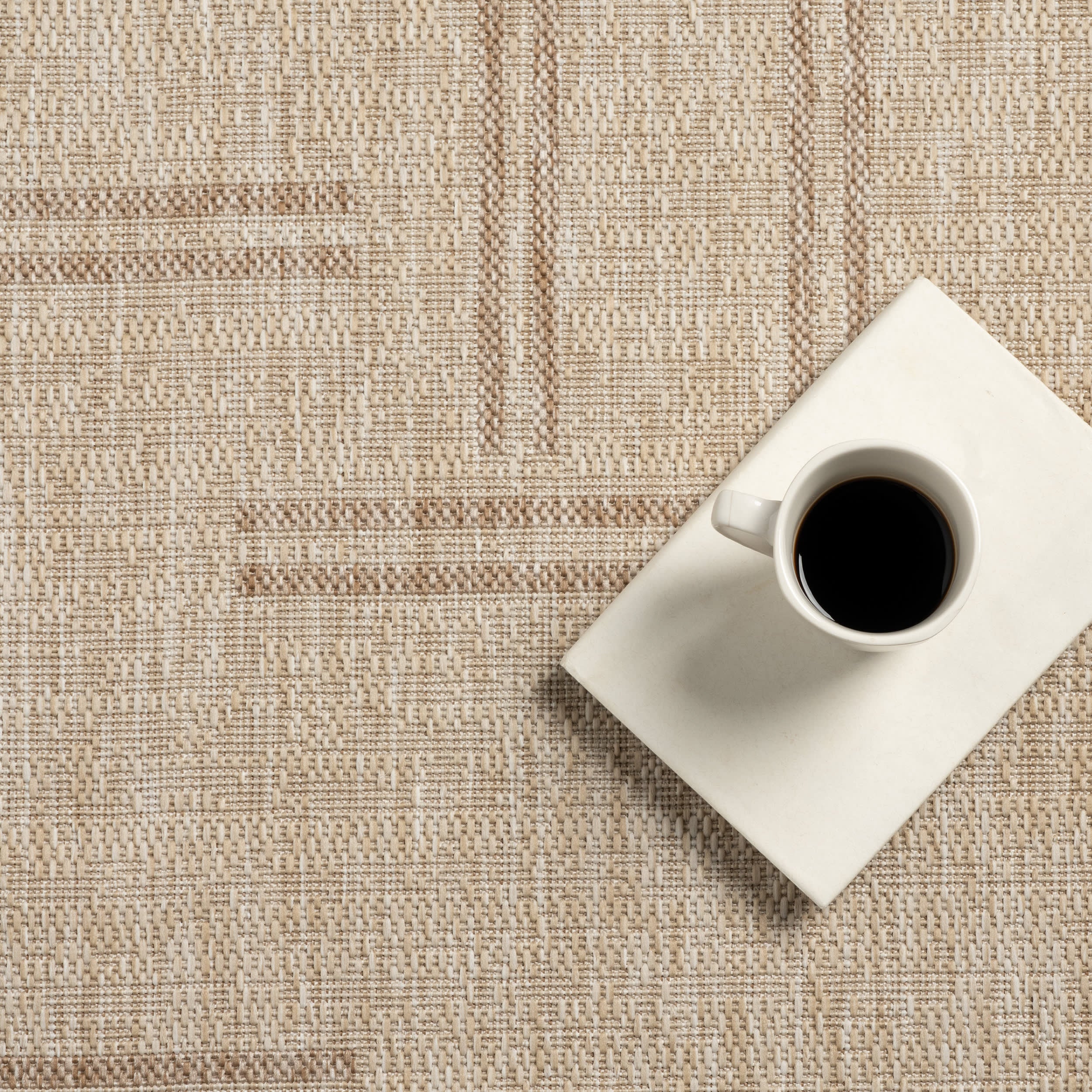 Anaya Perpendicular Lines Indoor/Outdoor Rug | Light Beige - Image 8