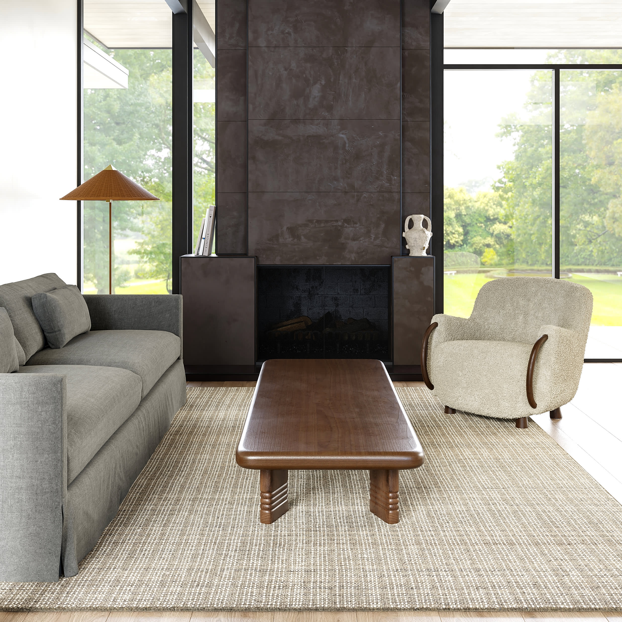 Ander Striped Wool-Blend Rug | Brown - Image 2