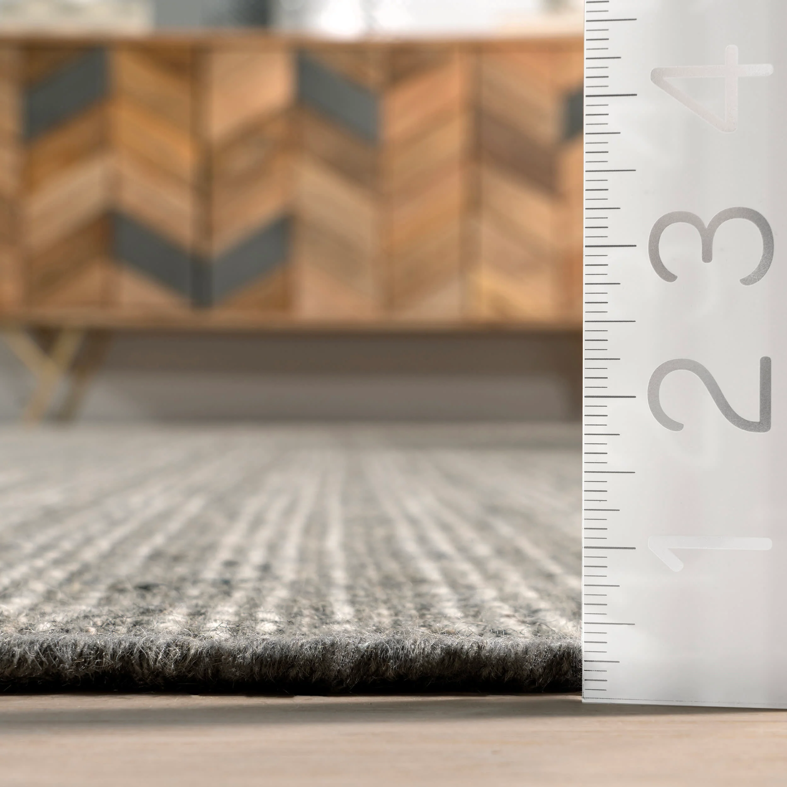 Ander Striped Wool-Blend Rug | Dark Grey - Image 4