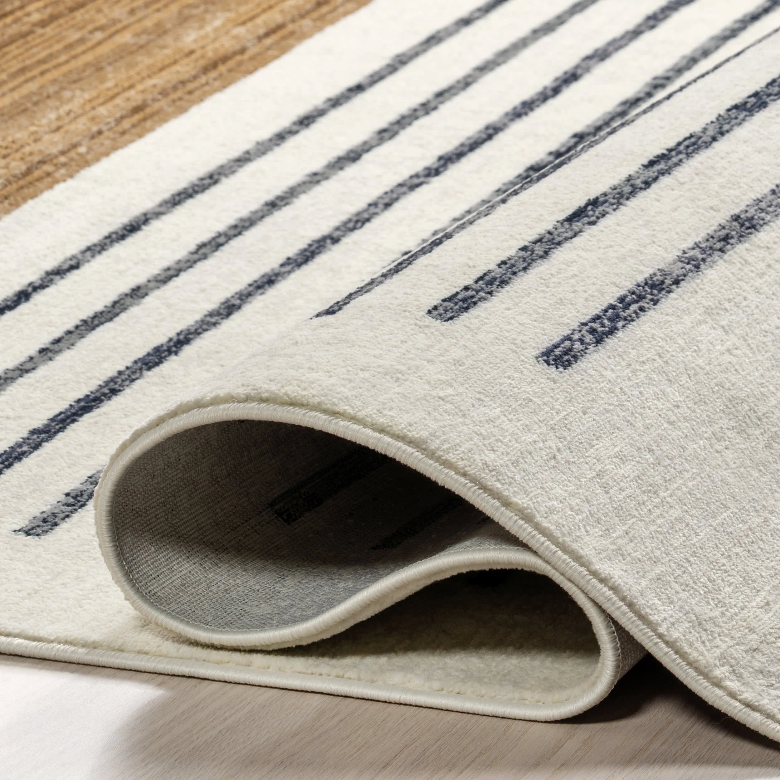 Anette Block Striped Rug | Beige - Image 10