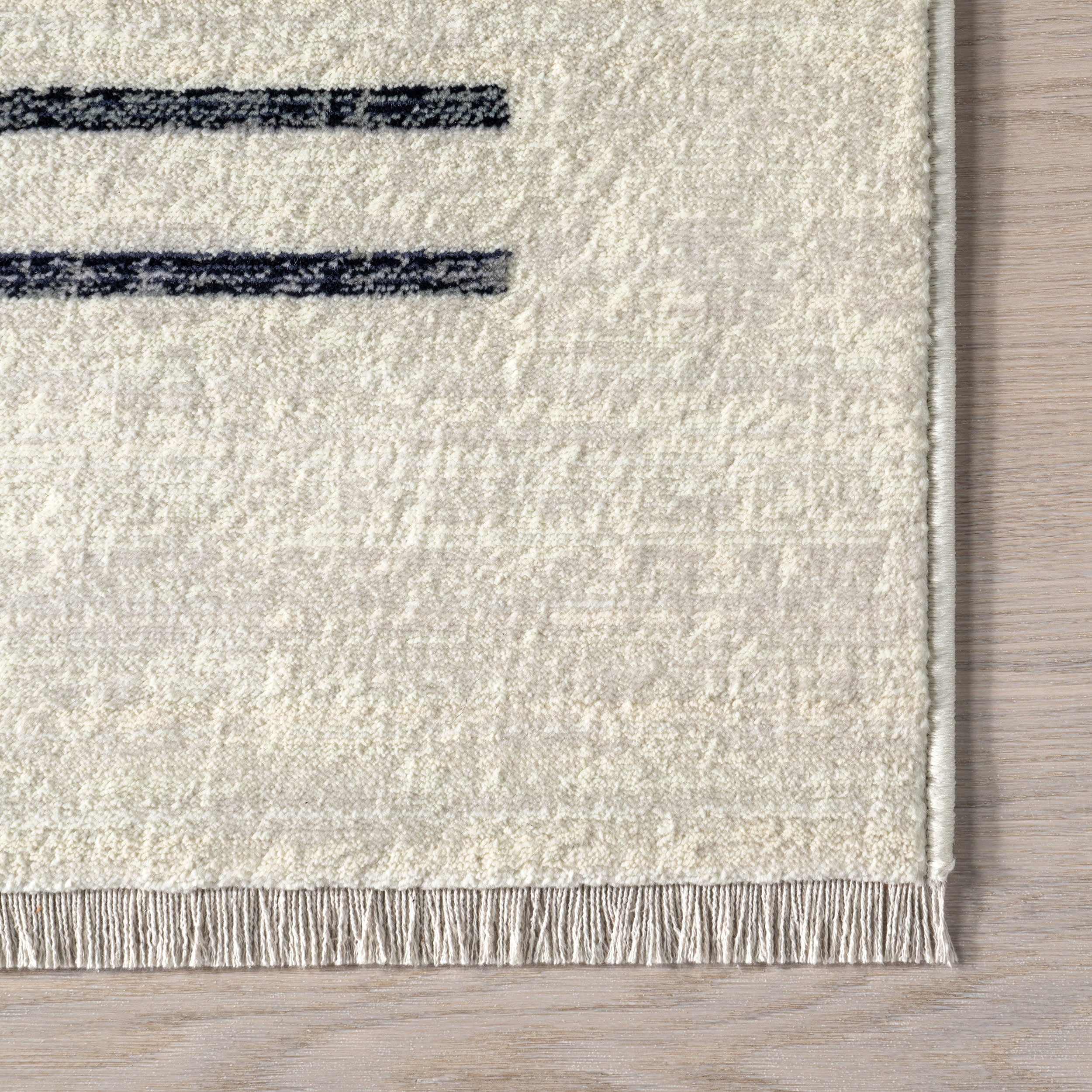 Anette Block Striped Rug | Beige - Image 3