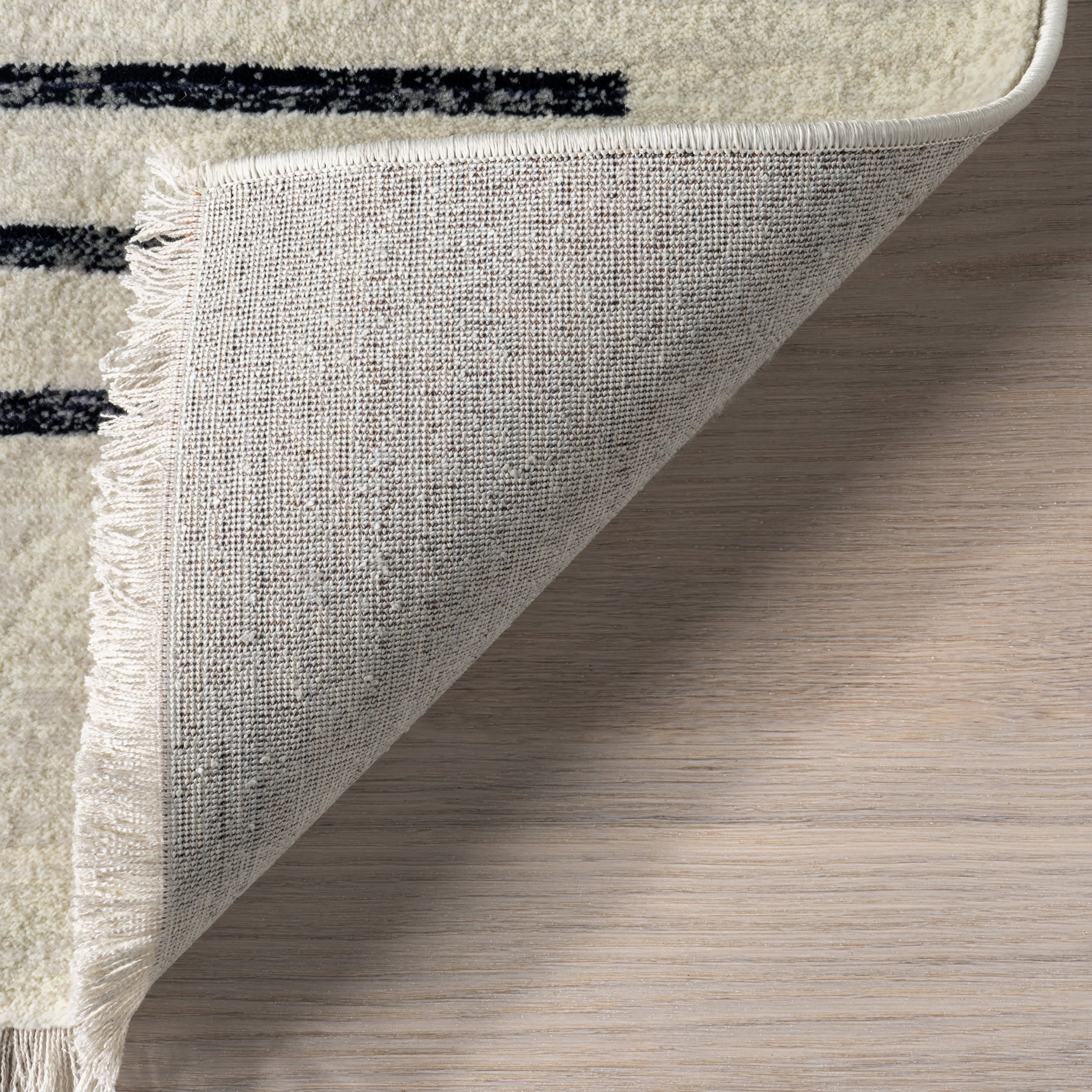 Anette Block Striped Rug | Beige - Image 7