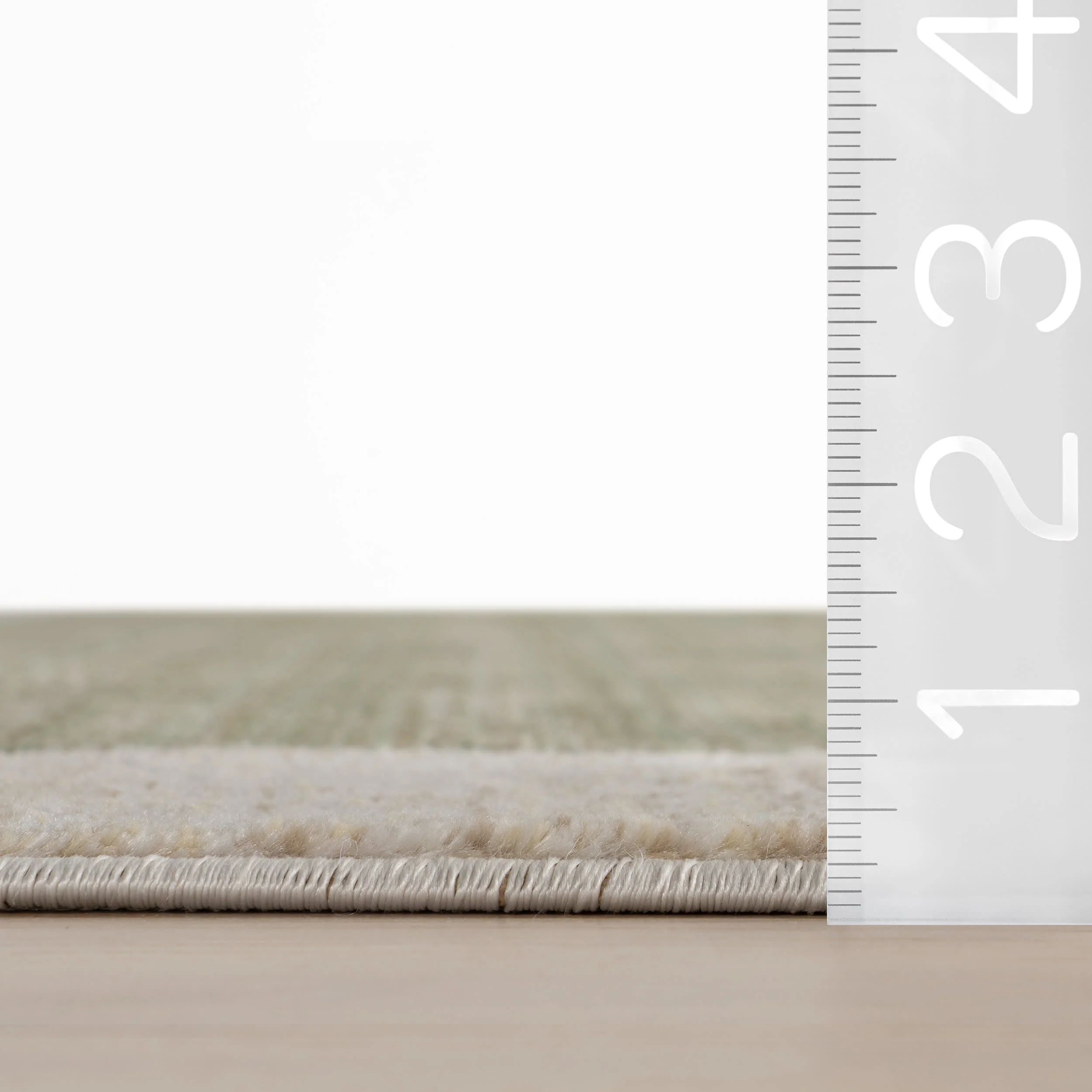 Anette Block Striped Rug | Green - Image 6
