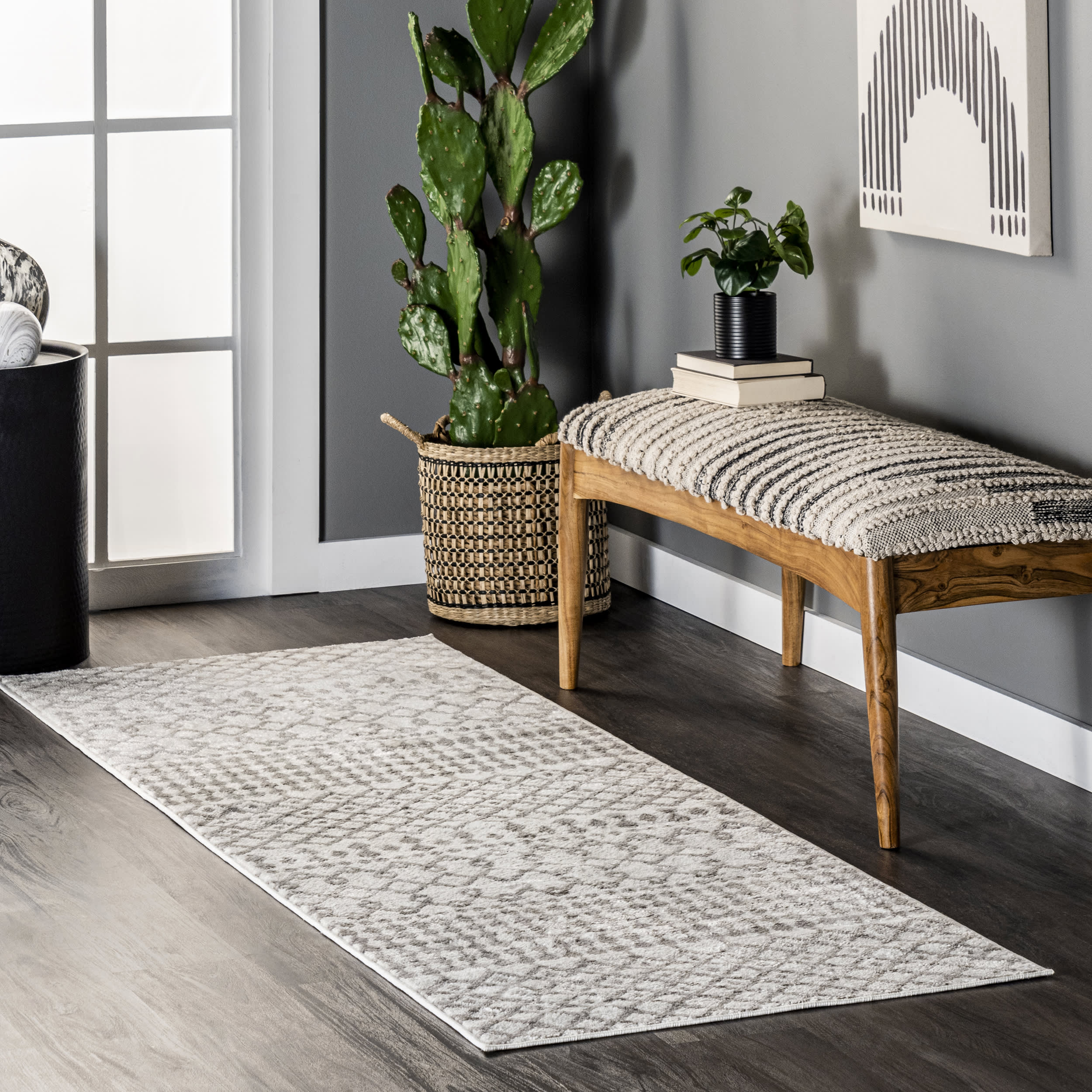 Angel Modern Trellis Rug | Beige - Image 2