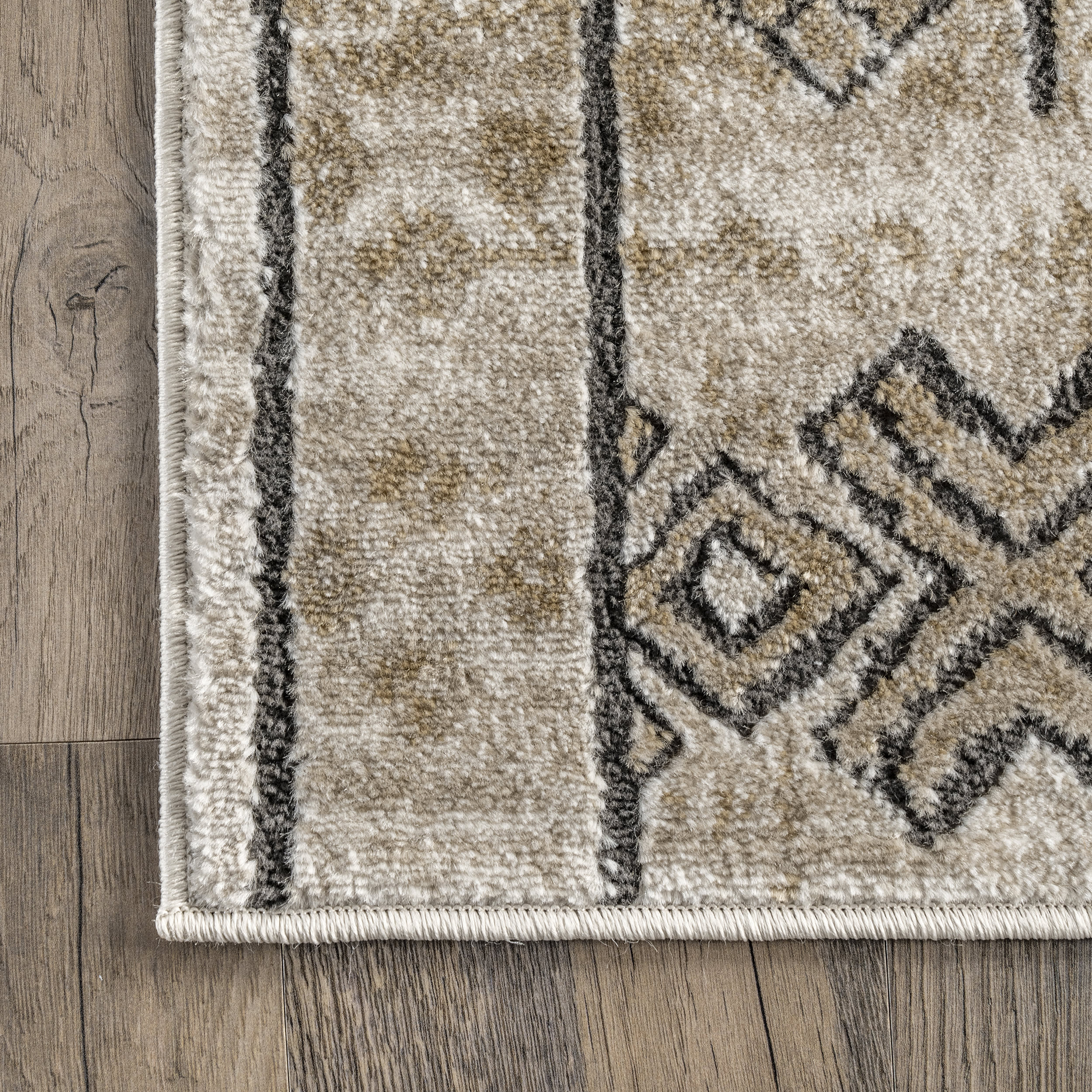 Angelina Geometric Banded Rug | Beige - Image 3