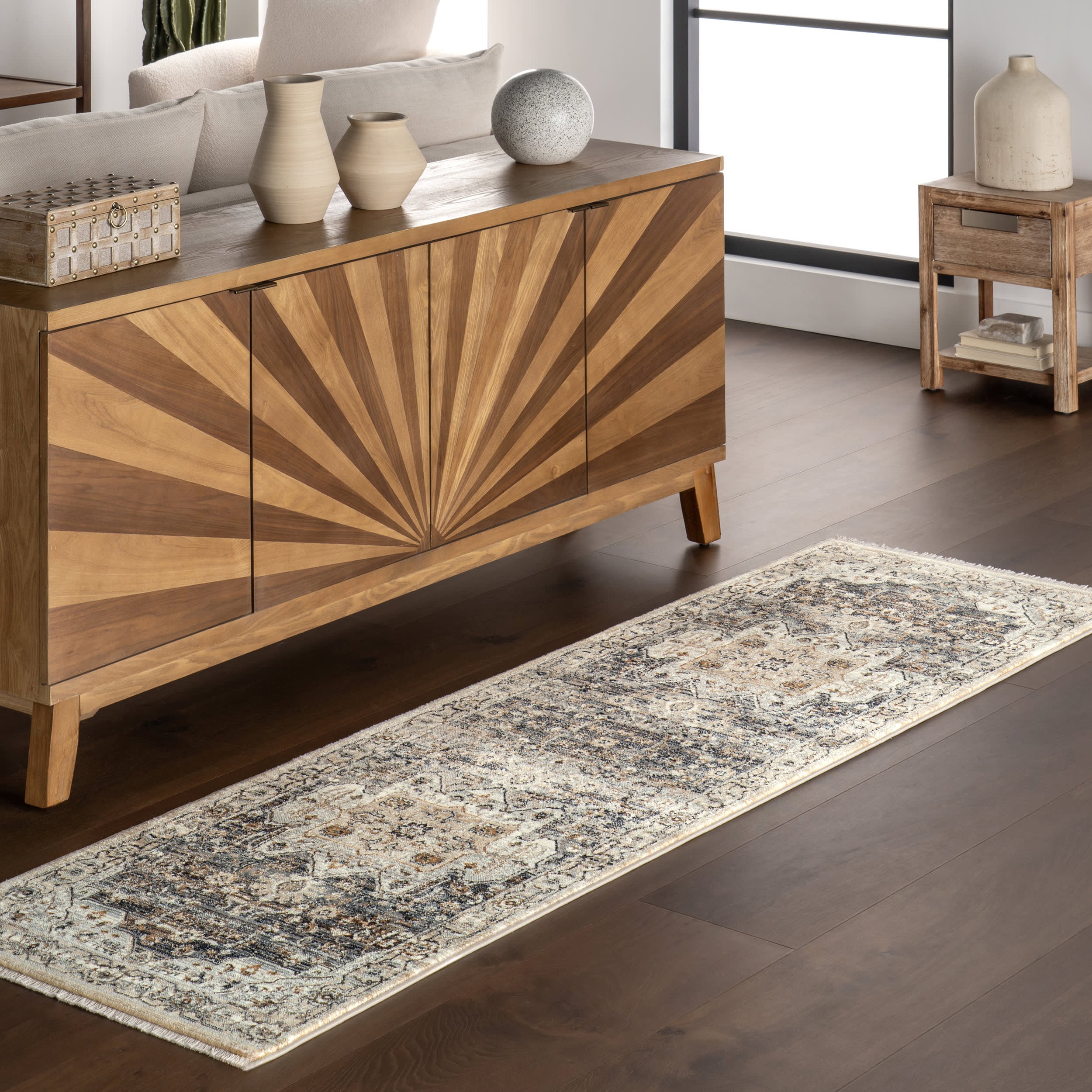 Angelique Vintage Medallion Rug | Light Blue - Image 2