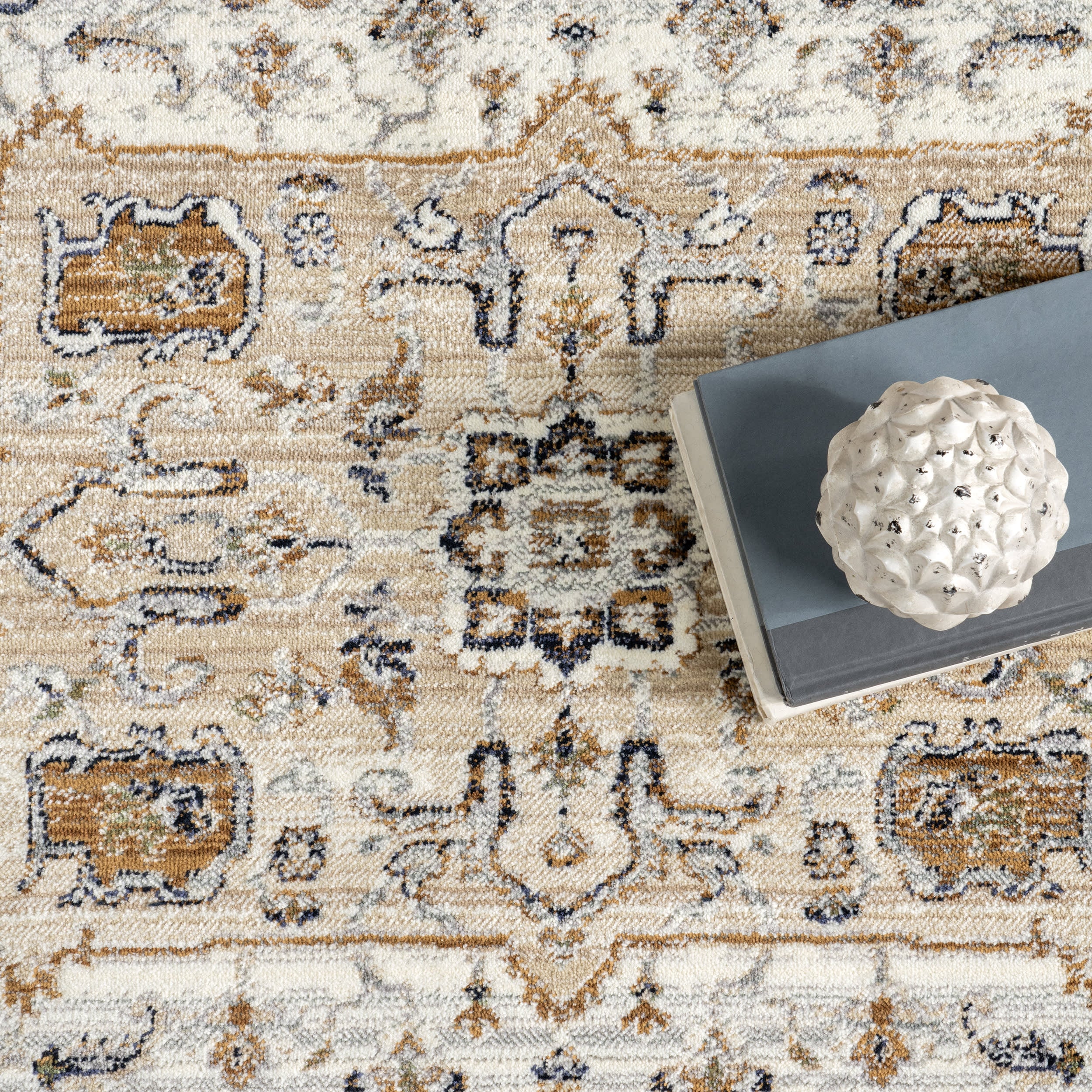 Angelique Vintage Medallion Rug | Light Blue - Image 7