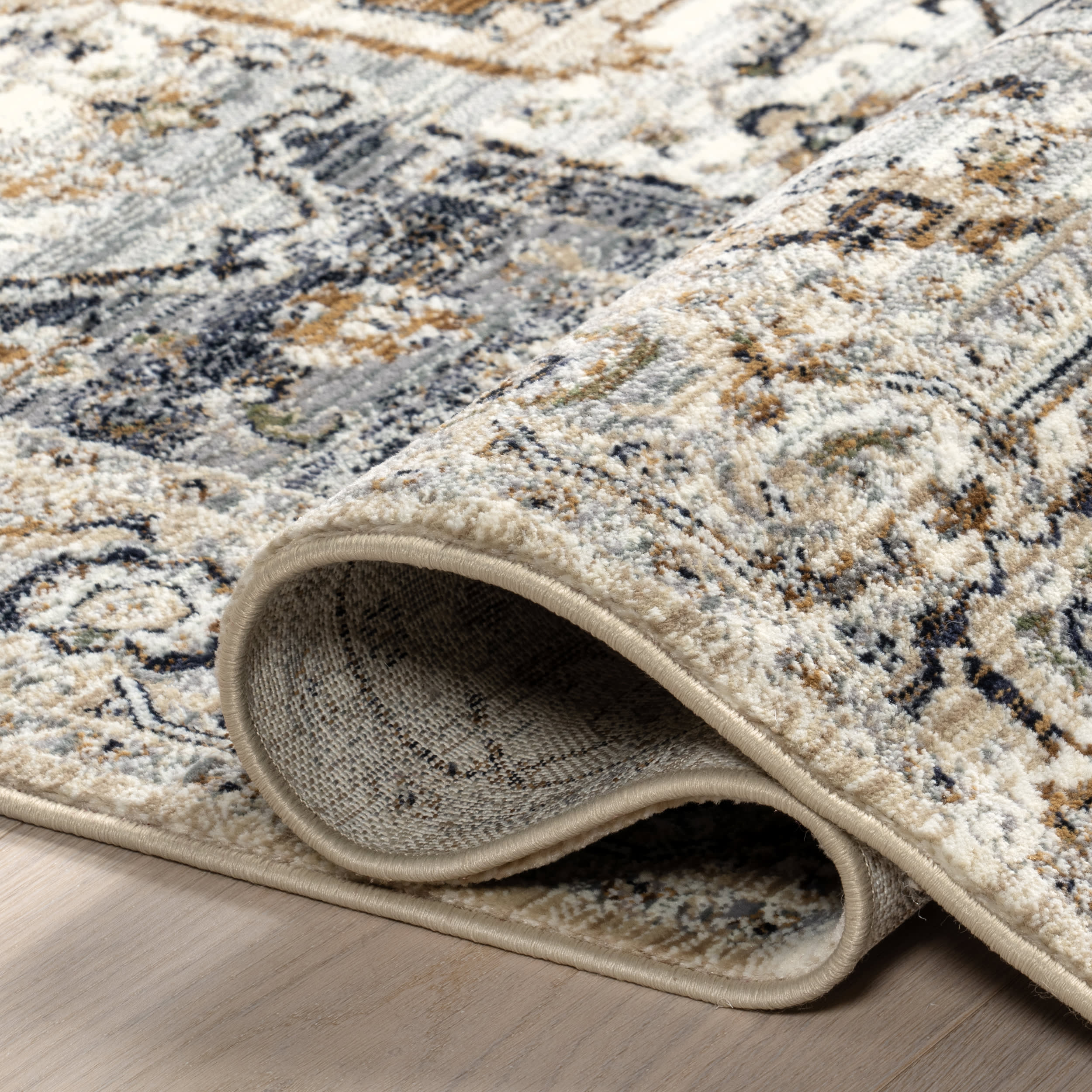Angelique Vintage Medallion Rug | Light Blue - Image 8