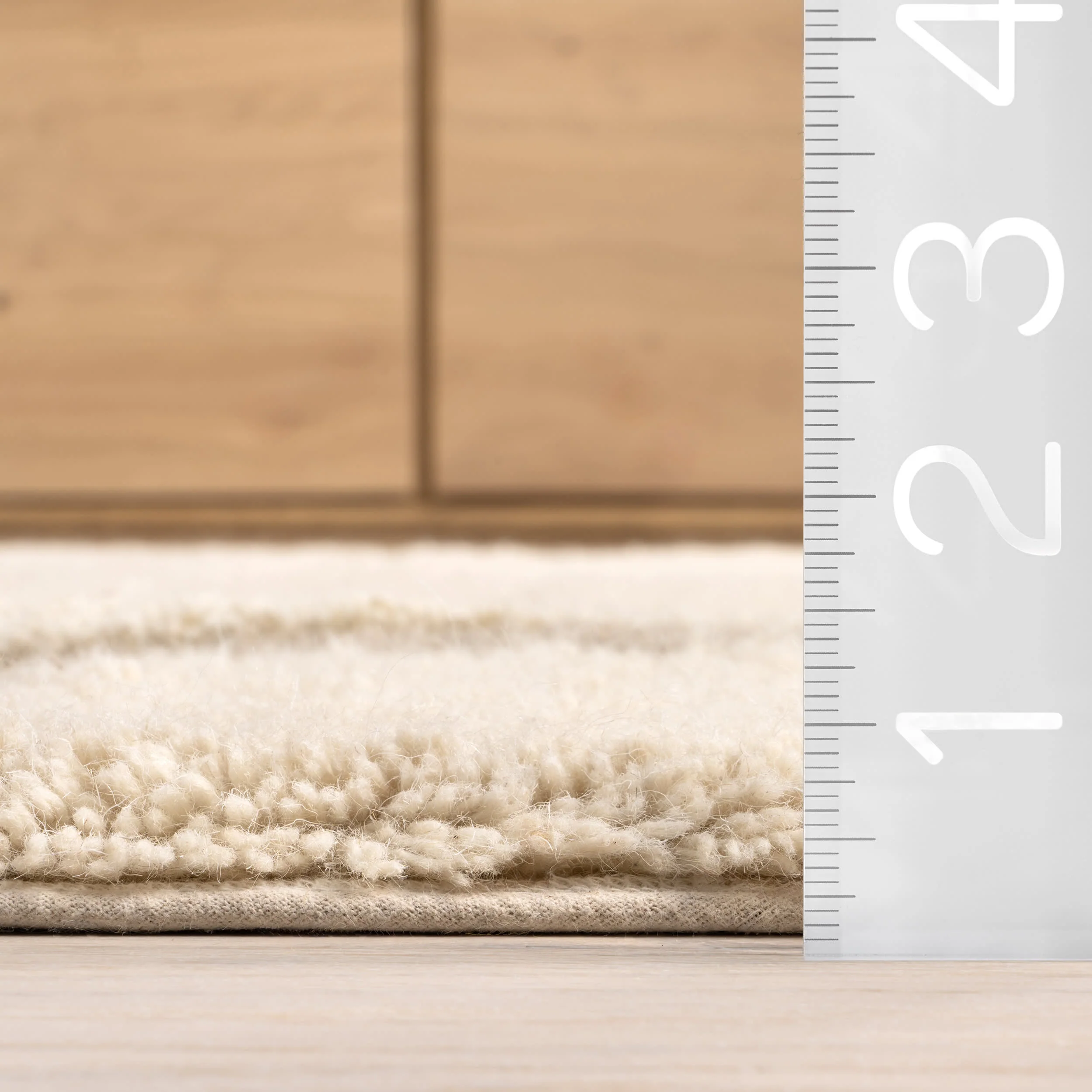 Anita Geometric Wool Washable Rug | Ivory - Image 5