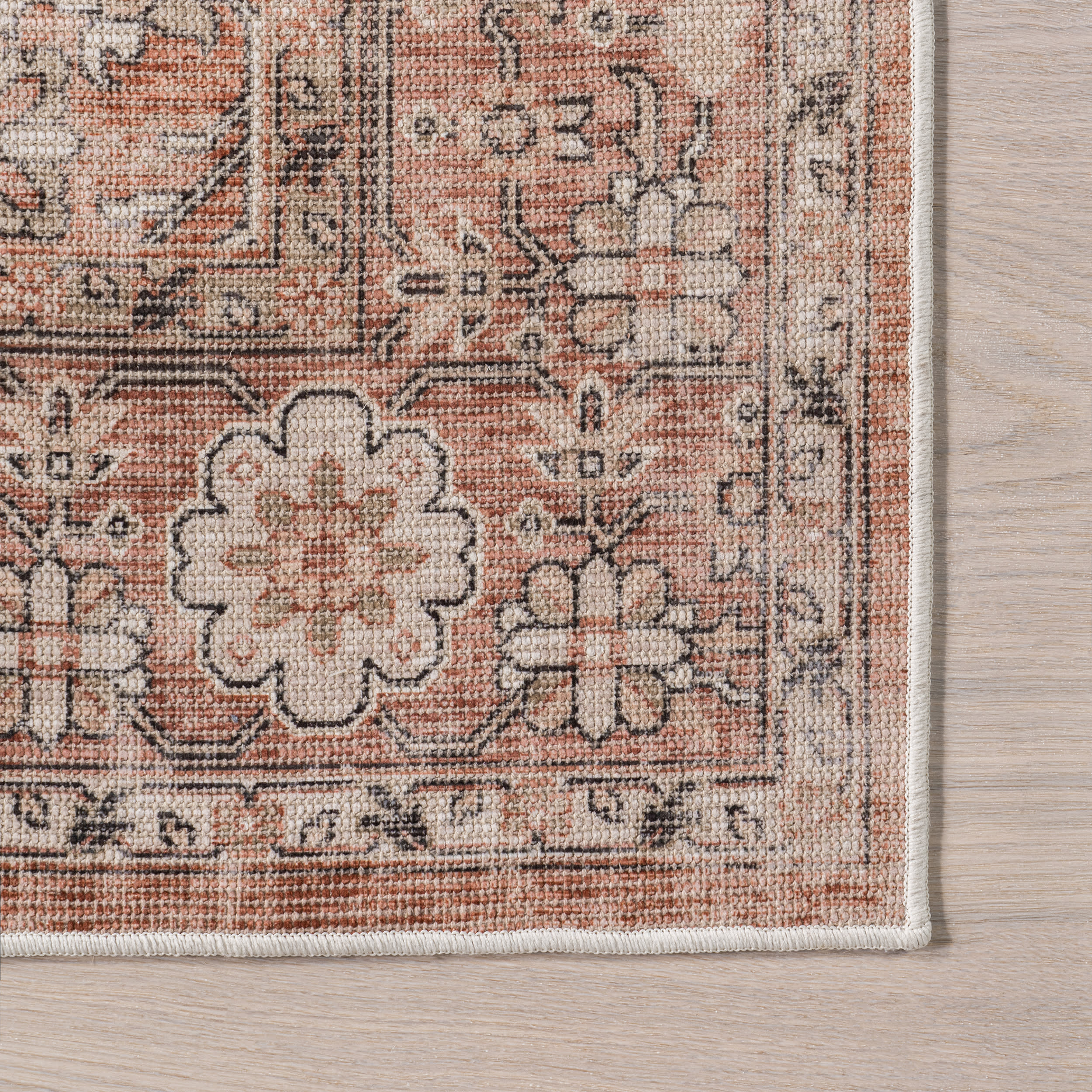 Anjela Vintage Persian Washable Rug | Brown - Image 3