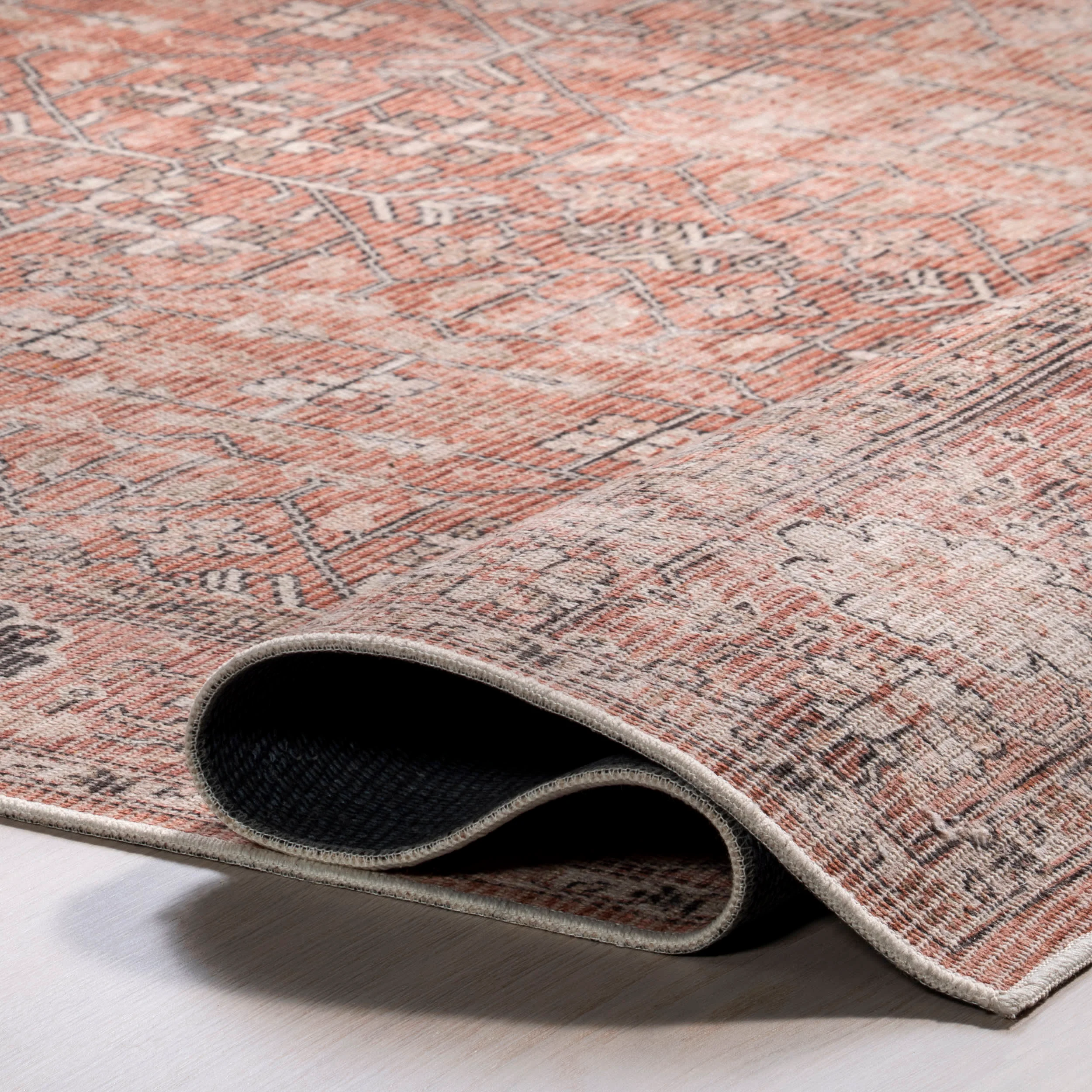 Anjela Vintage Persian Washable Rug | Brown - Image 7
