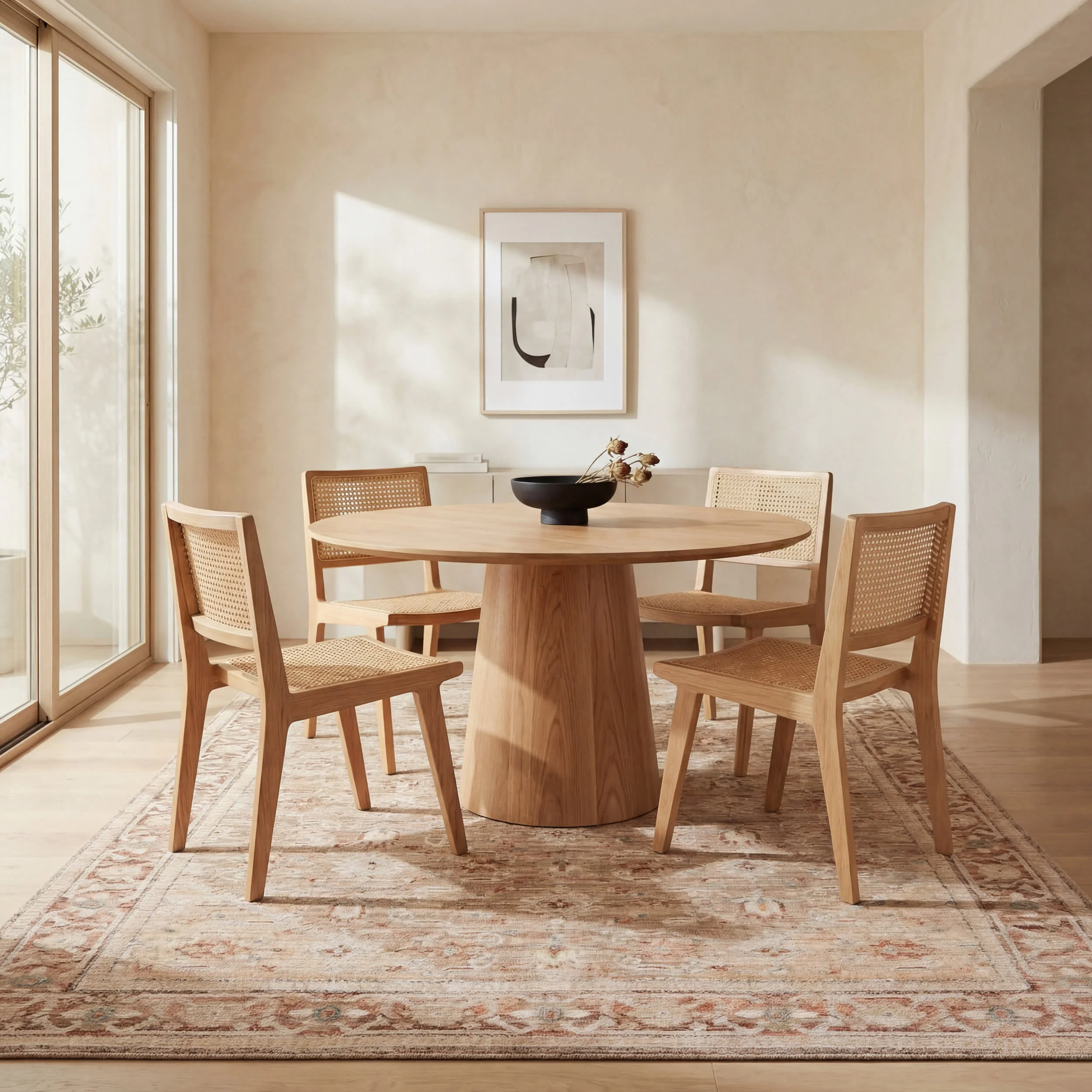 Ankhe Traditional Bordered Rug | Beige - Image 7