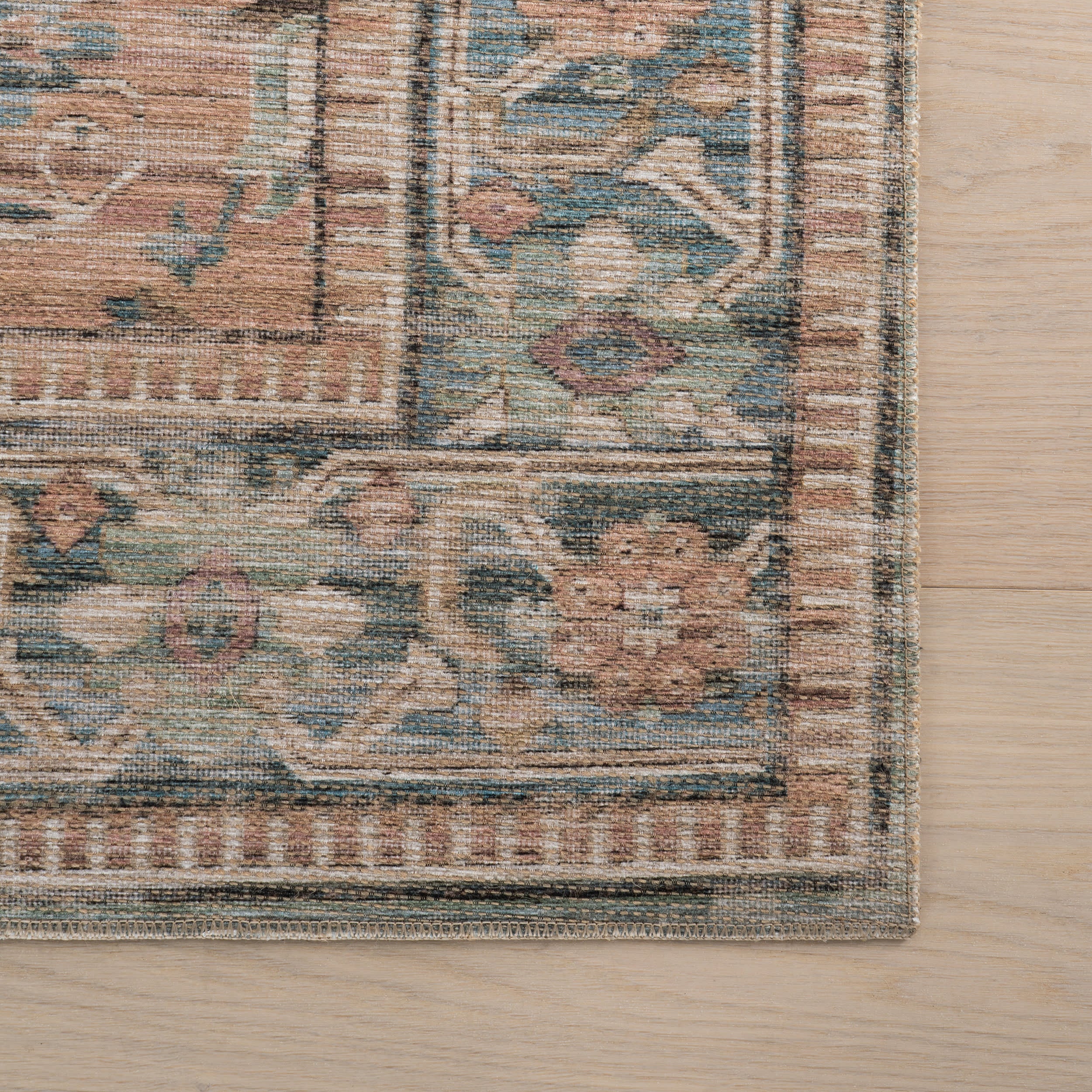 Ankhe Traditional Bordered Rug | Blue - Image 4