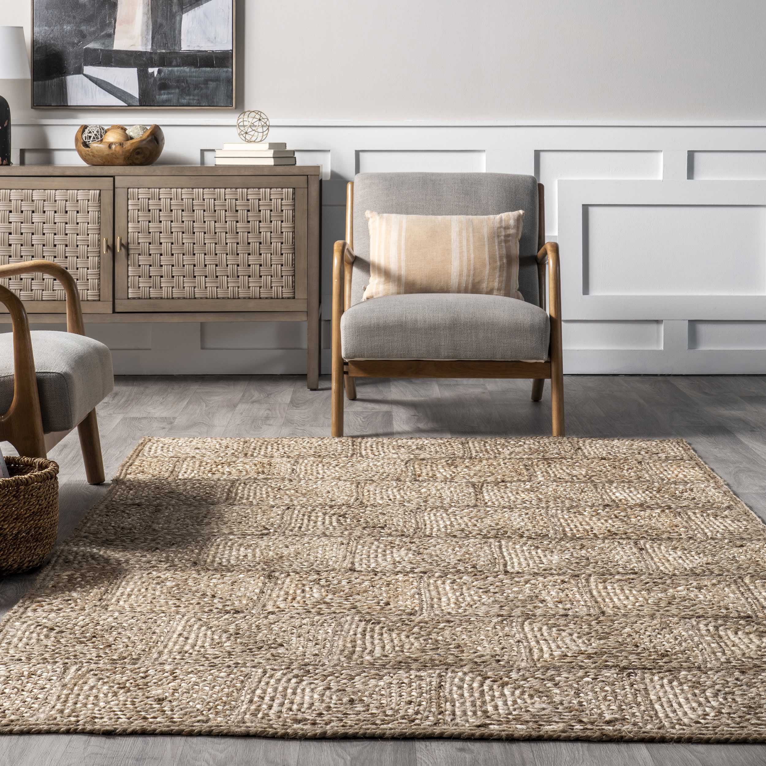 Annabella Jute Tiled Rug | Natural - Image 4