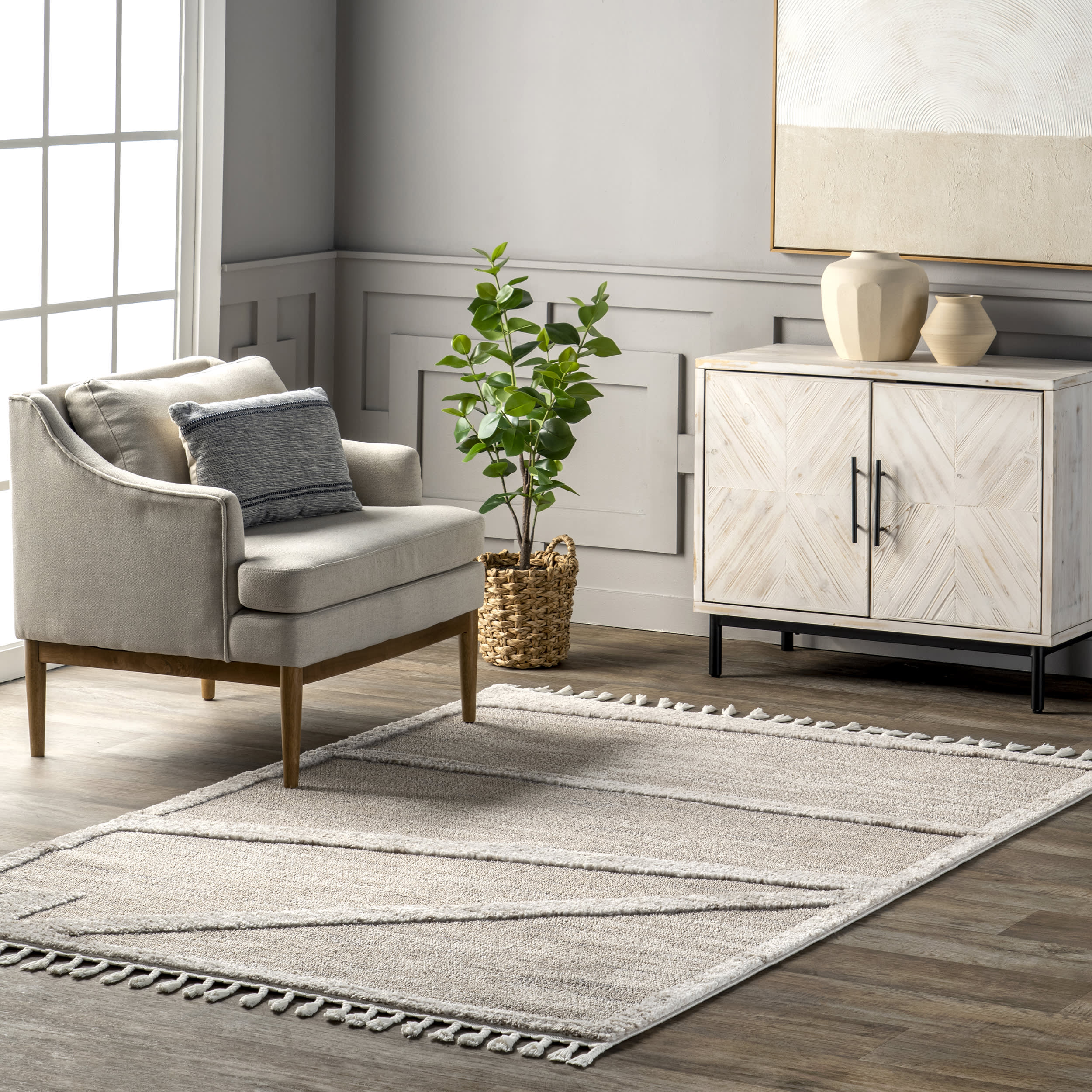 Annabeth Modern Raised Rug | Beige - Image 2