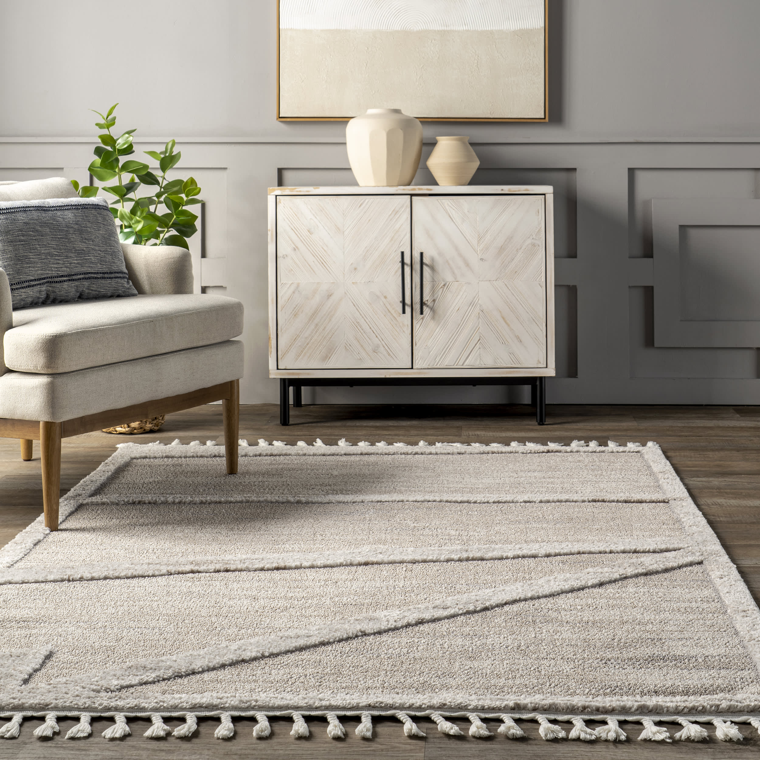 Annabeth Modern Raised Rug | Beige - Image 4