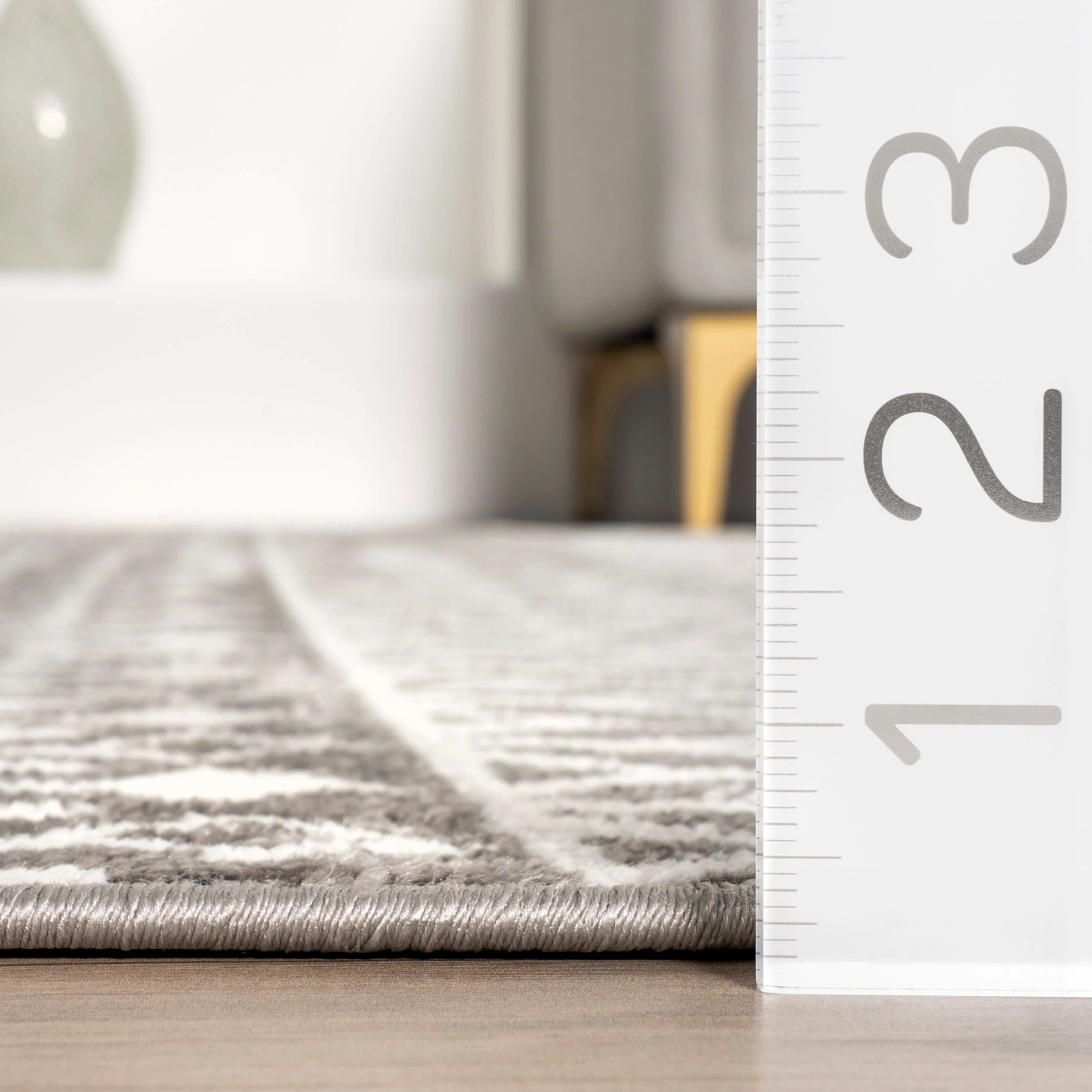 Annalise Trellis Stripes Rug | Grey - Image 5