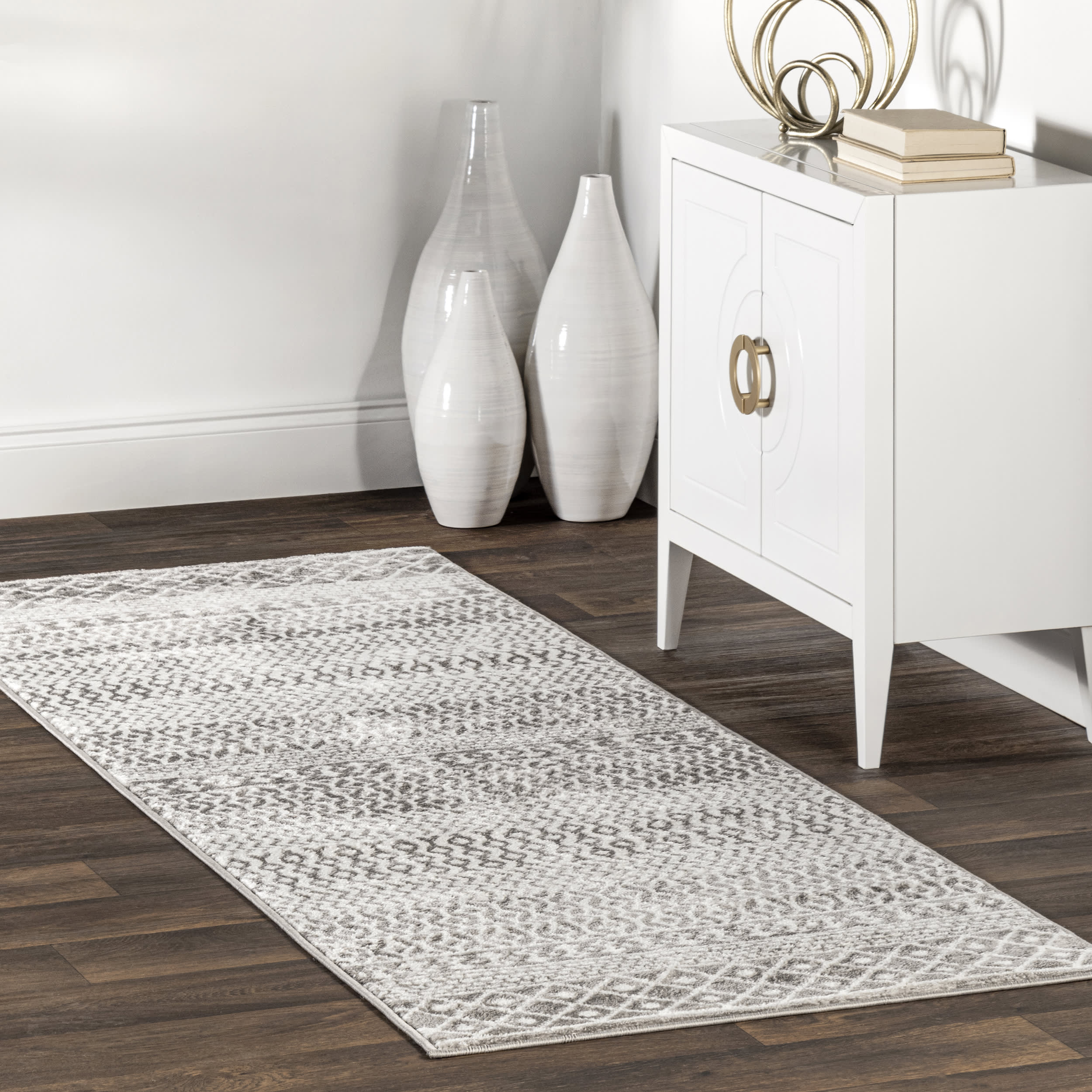 Annalise Trellis Stripes Rug | Grey - Image 2