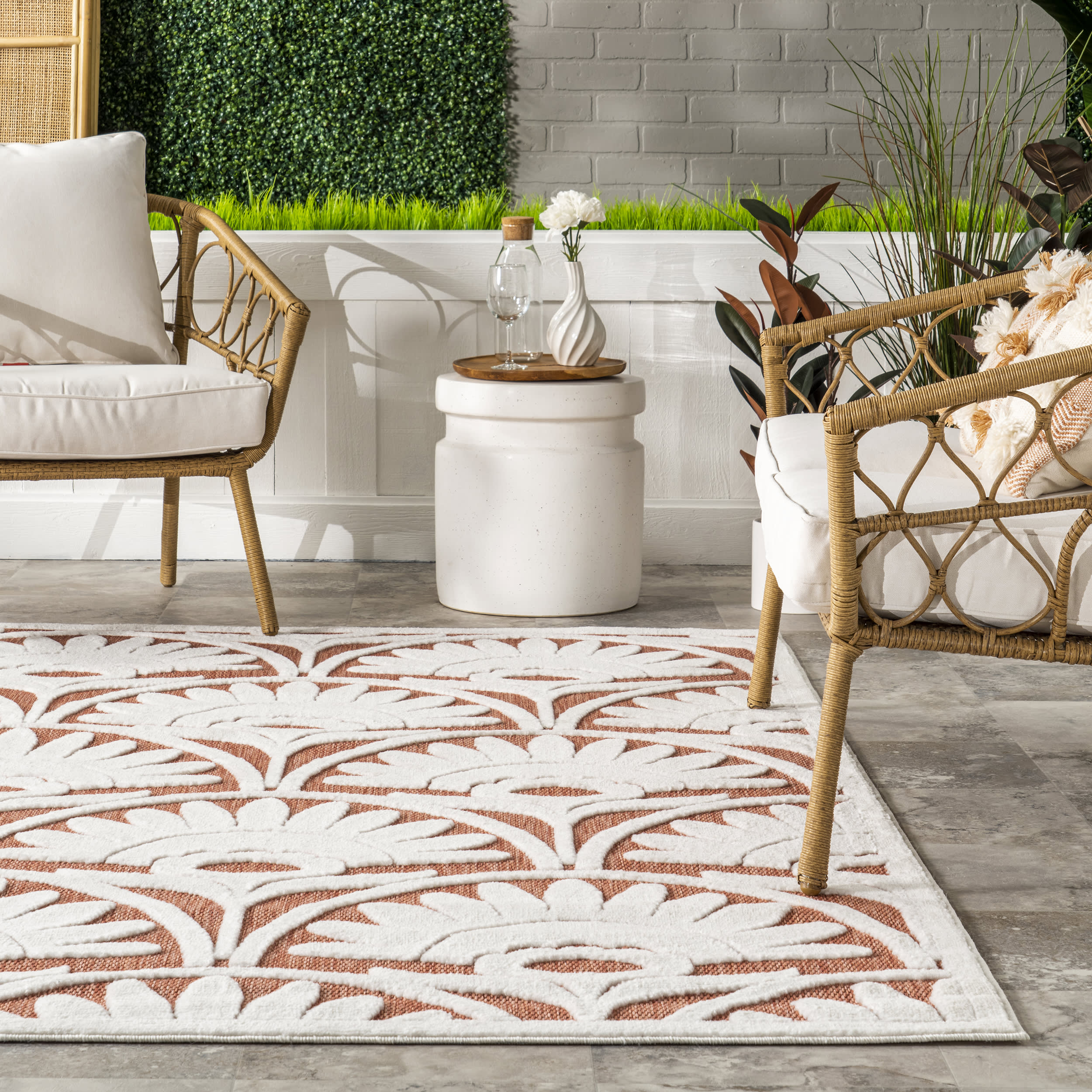Annis Anthemion Indoor/Outdoor Rug | Brick - Image 4
