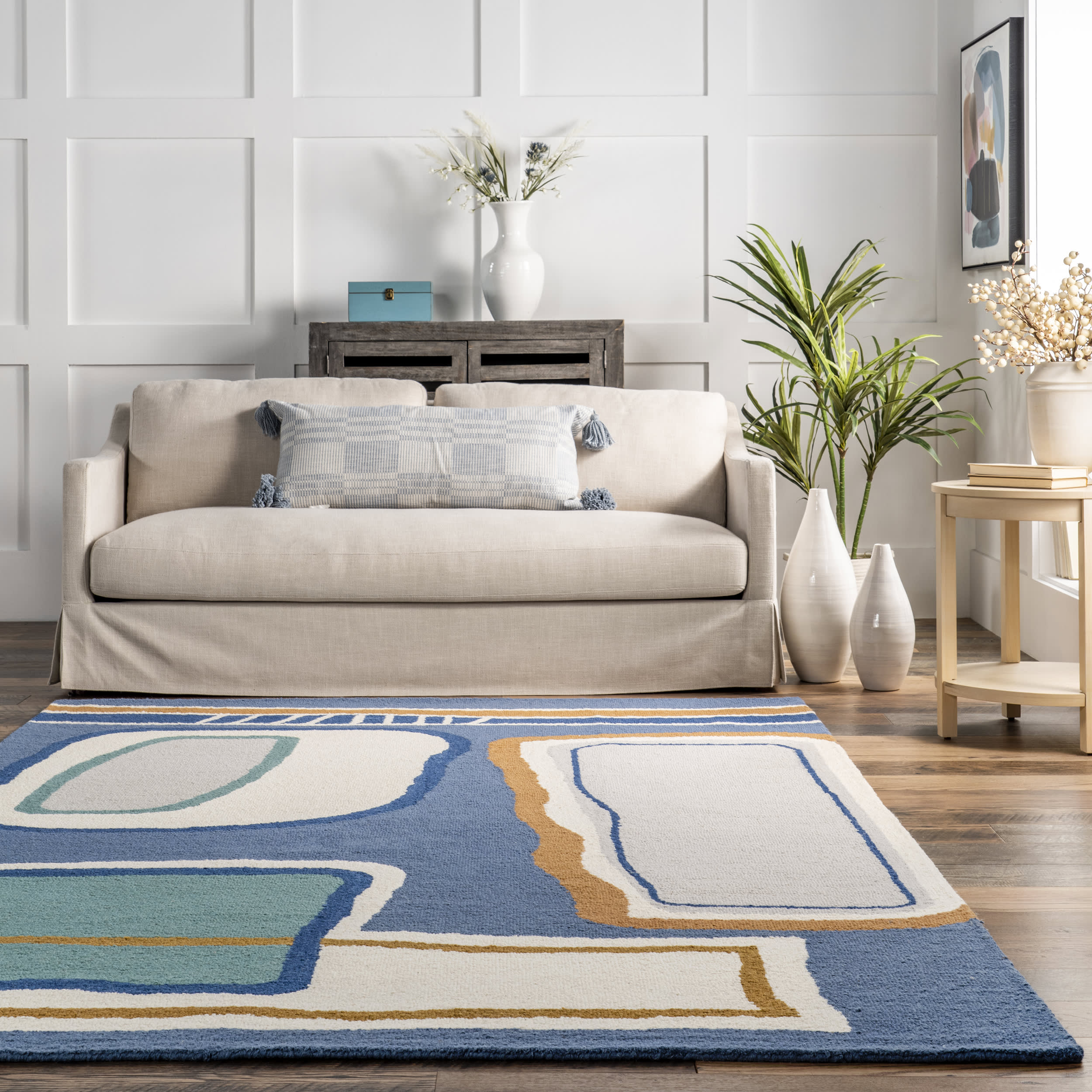 Annslee Abstract Doodling Rug | Blue - Image 4