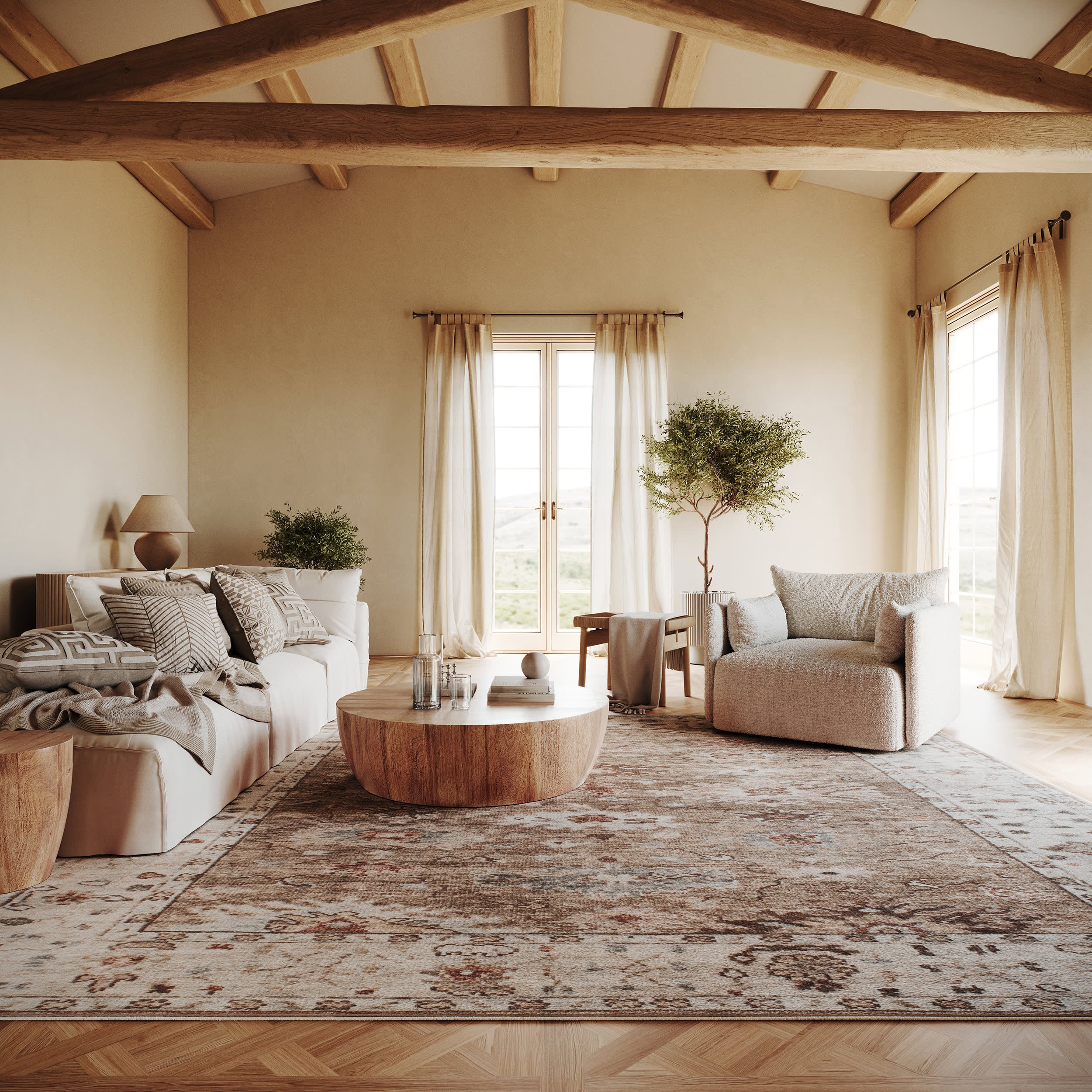 Anoukis Washable Rug | Brown - Image 2
