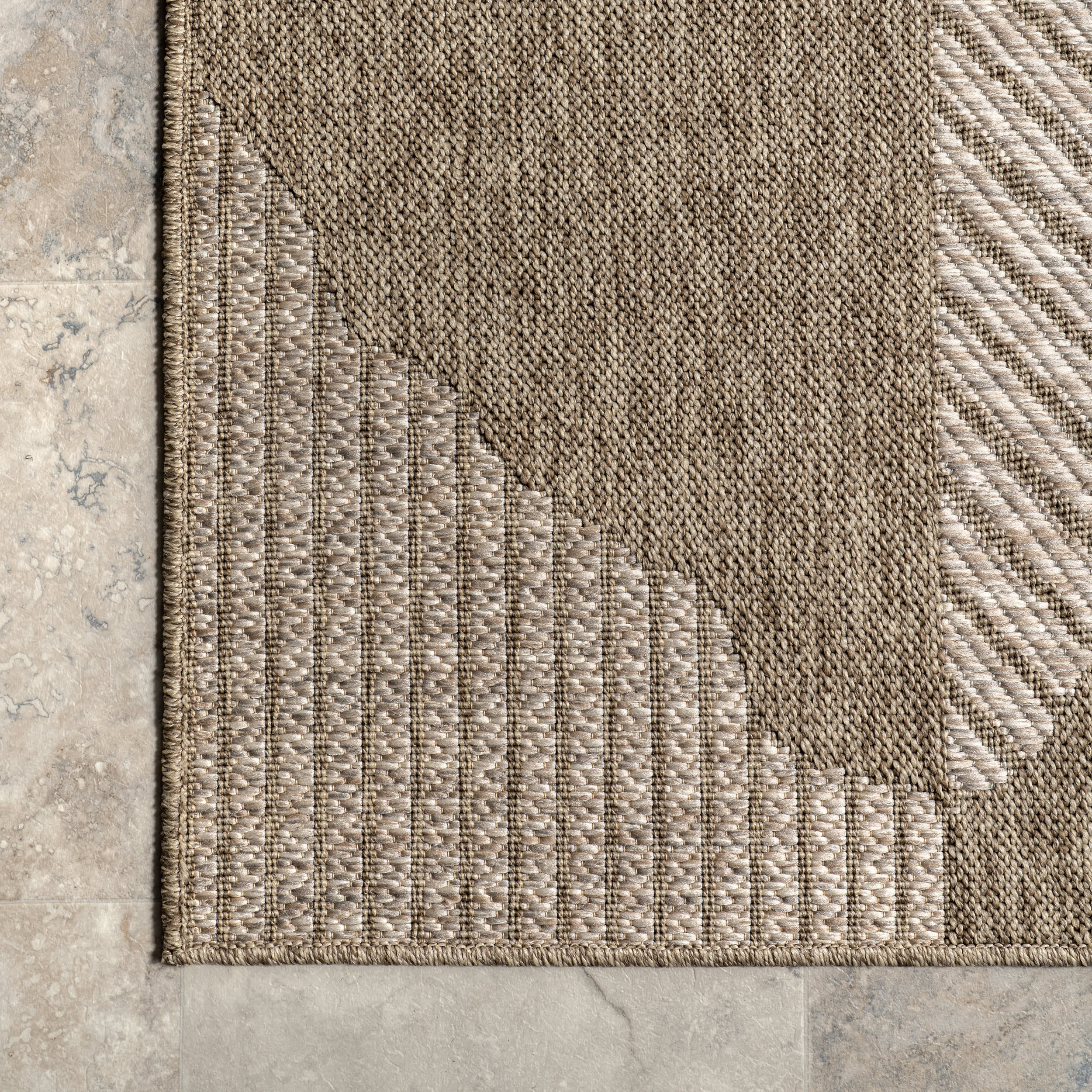Ansley Abstract Collage Indoor/Outdoor Rug | Tan - Image 3