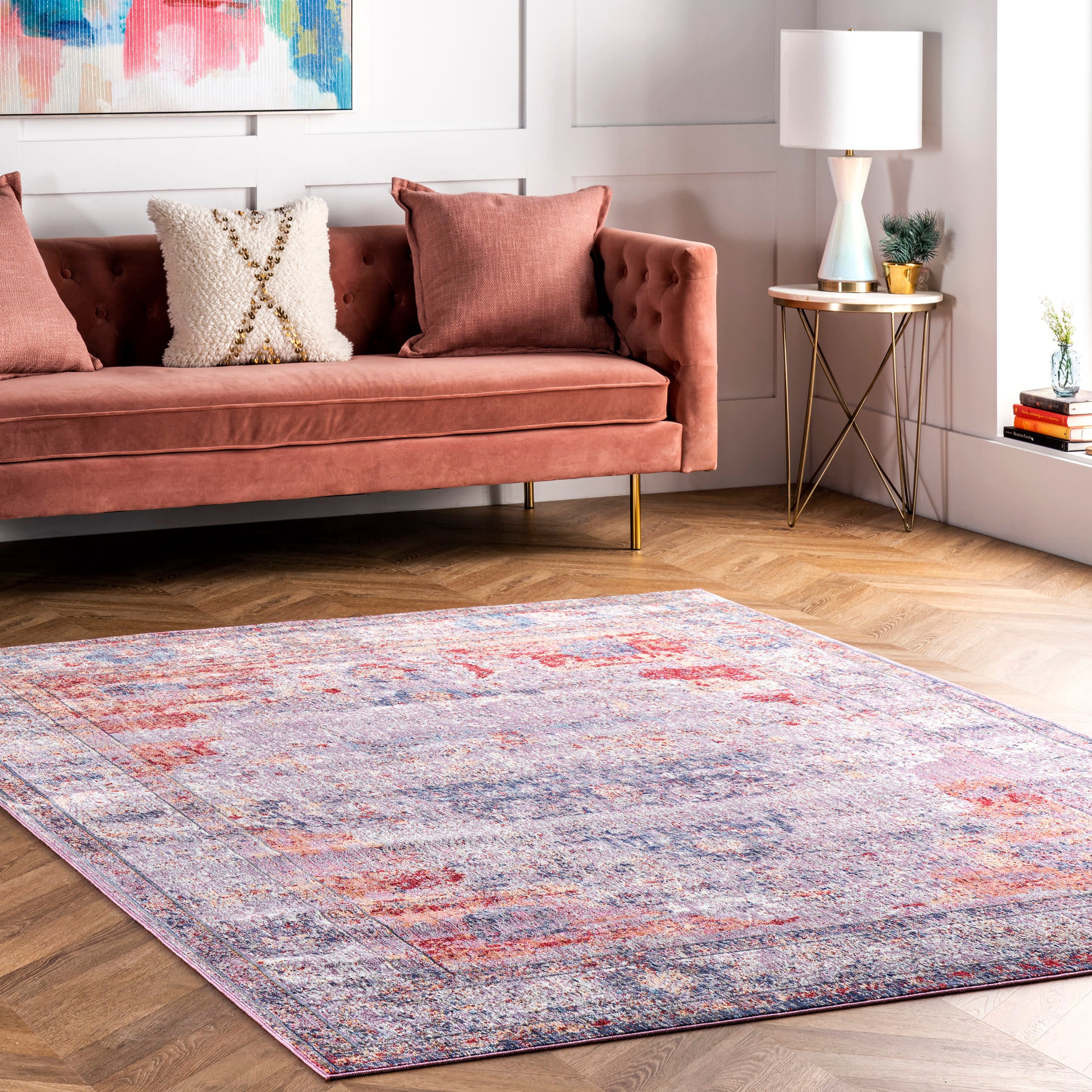 Antique Brick Medallion Rug | Blush - Image 2