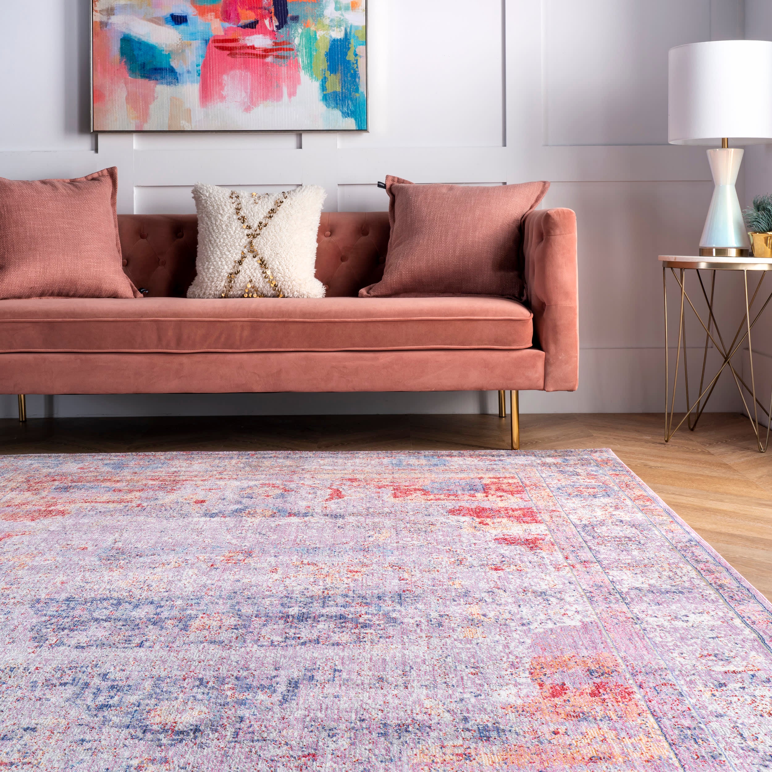 Antique Brick Medallion Rug | Blush - Image 4