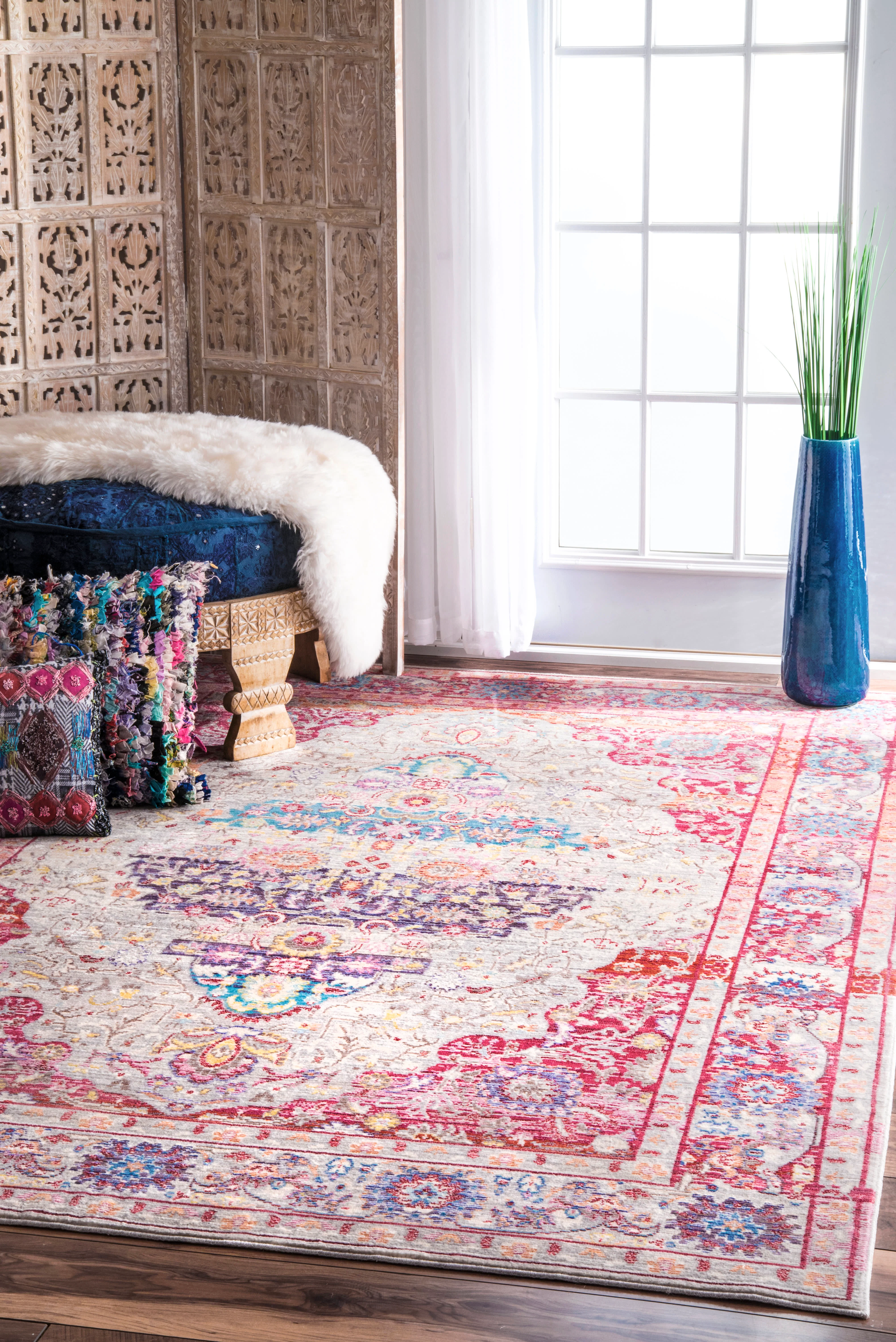 Antique Brick Medallion Rug | Red - Image 2