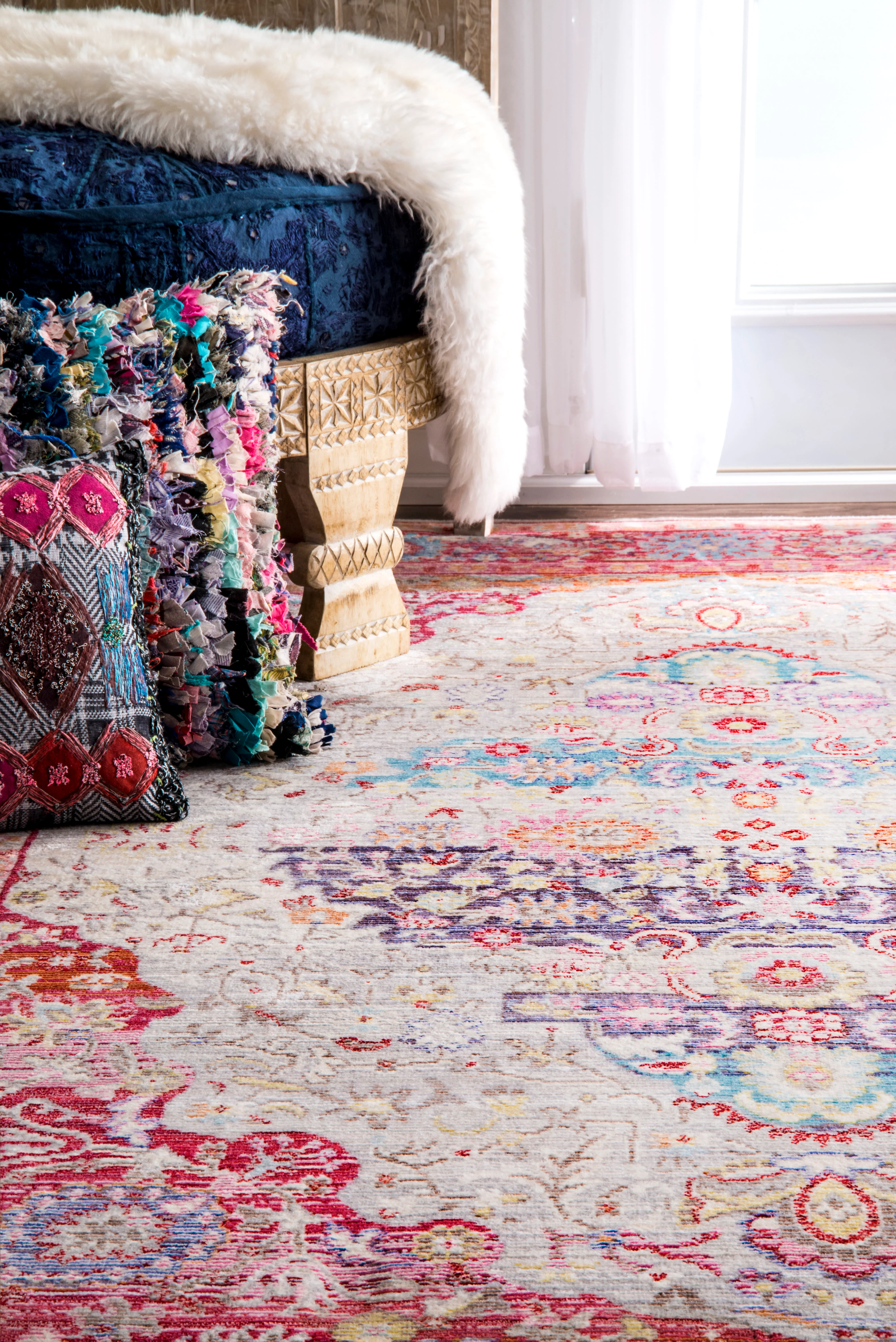 Antique Brick Medallion Rug | Red - Image 4