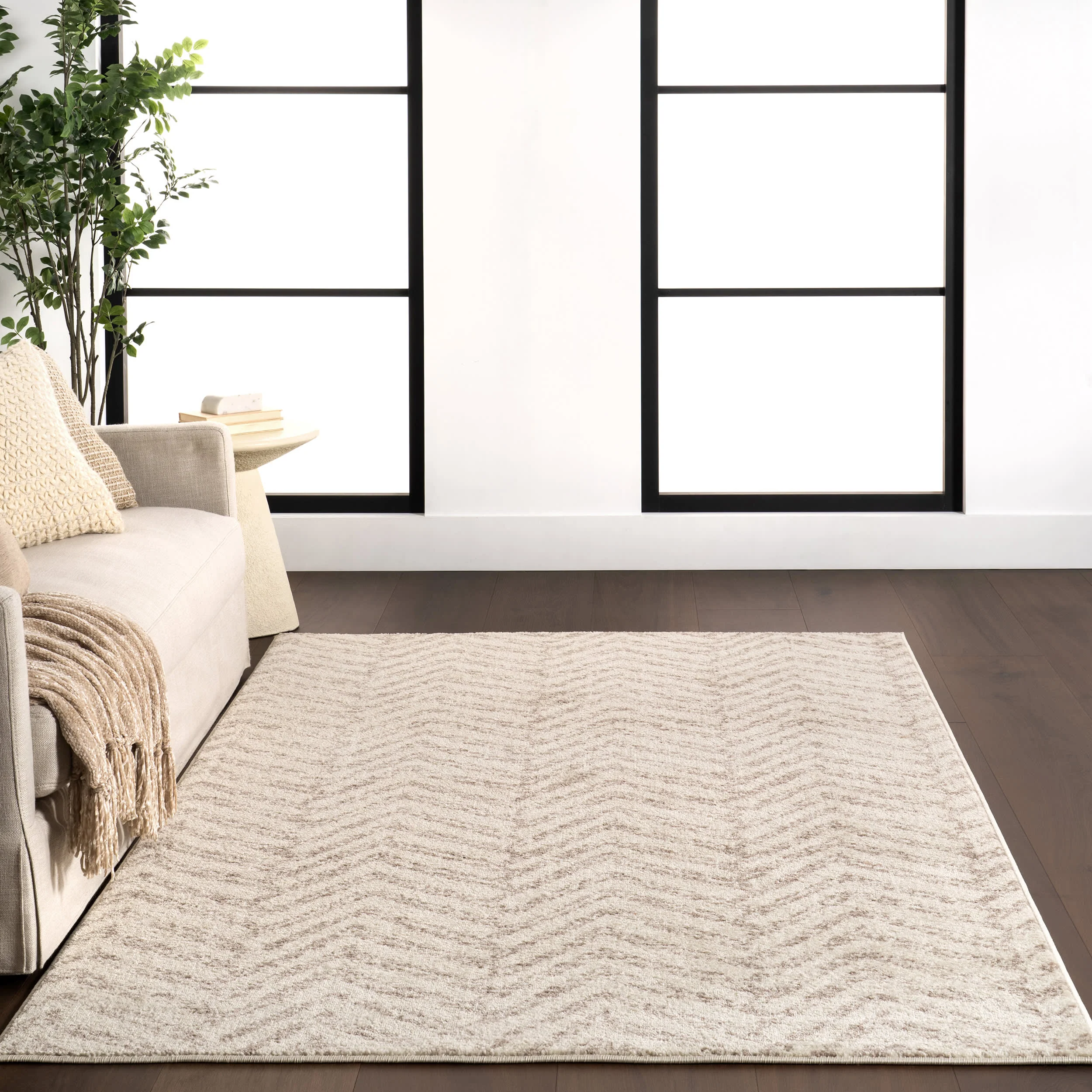 Antique Chevron Rug | Beige - Image 4